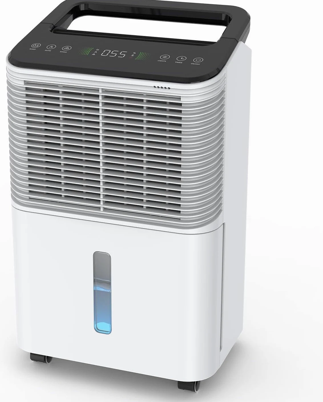 Deumidificatore 16L/giorno, Deumidificatore Casa Silenzioso, Controllo Centrale Intelligente, Modalità AUTO, Indicatore di Umidità, Timer 24H, Deumidificatores Portatile, Più Potente