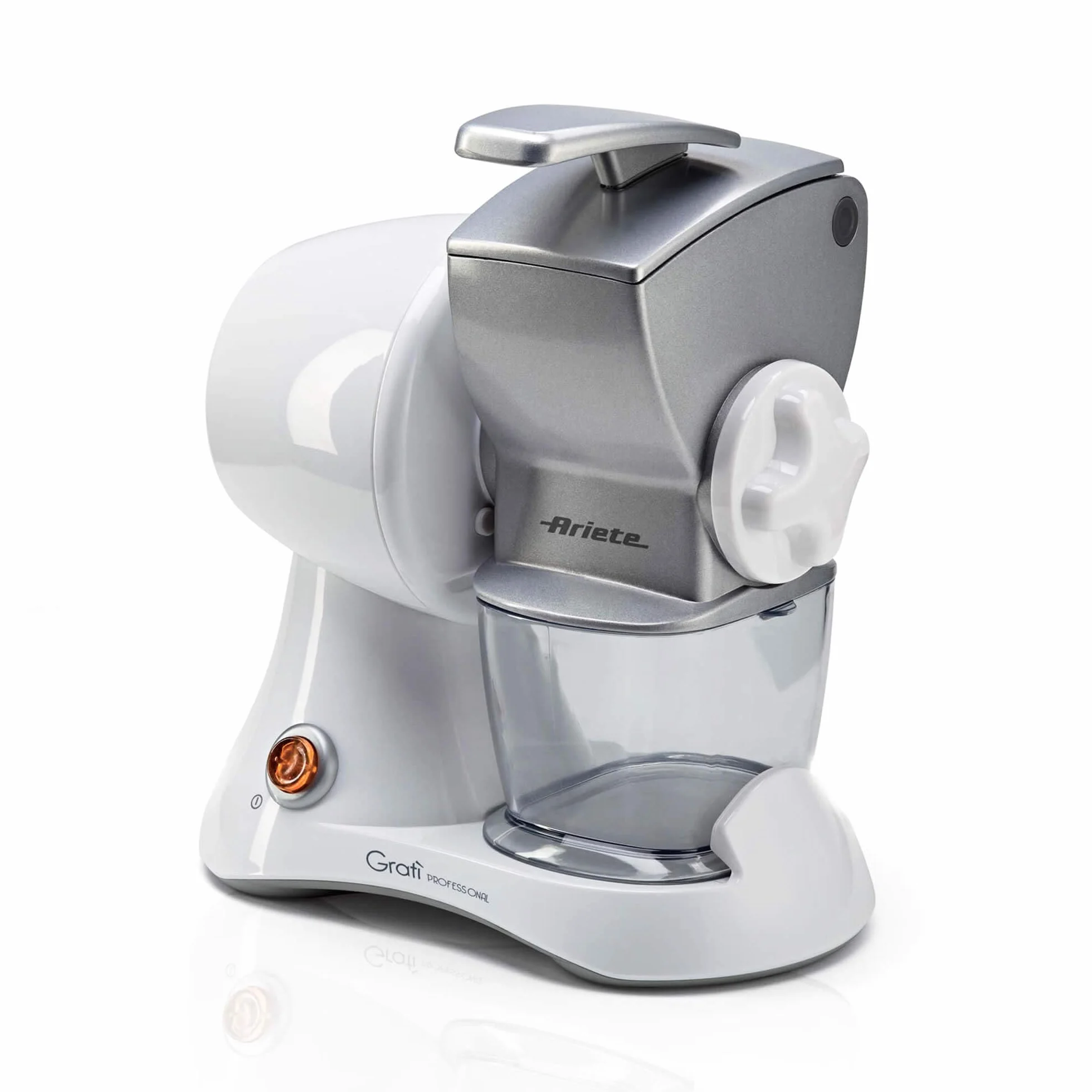 448 Gratì Professional - Grattugia elettrica con rullo professionale, Contenitore estraibile con tappo salvafreschezza, 120W