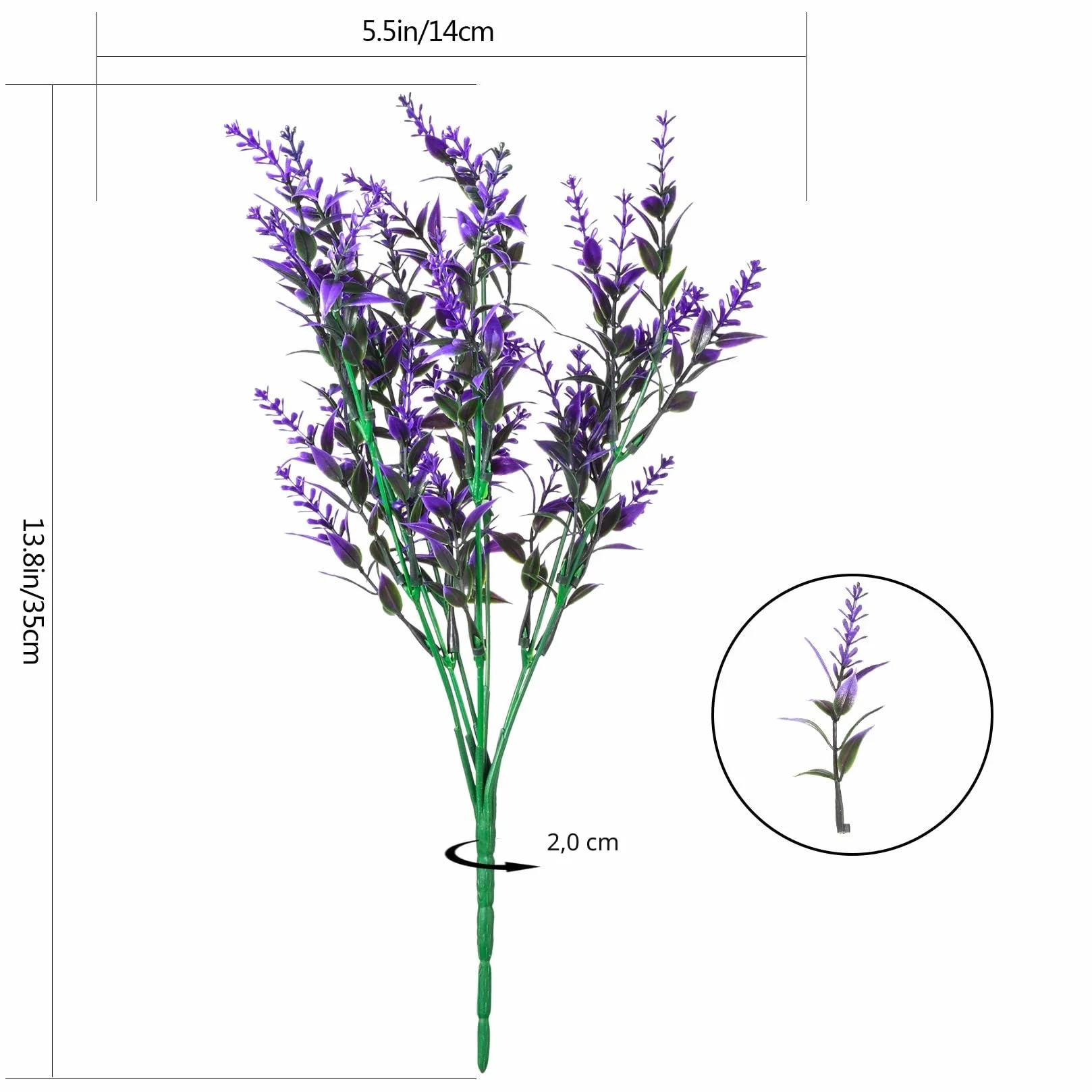Lavanda Artificiale 9 Pezzi, Bouquet Fiori Finti per Decorazioni Cimitero, Pianta Finta
