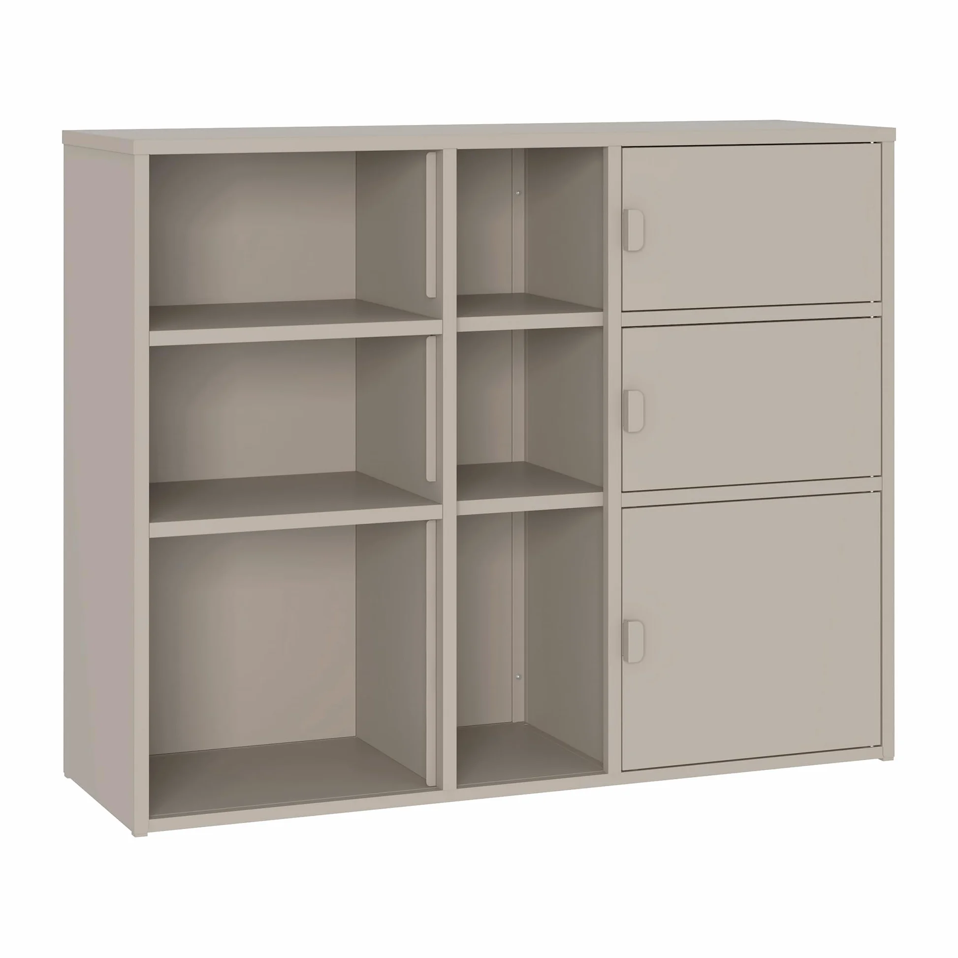 [en.casa] Mobile Contenitore da Ufficio in Acciaio Armadio Portadocumenti con 6 Vani Aperti e 3 Scomparti Chiusi da Ante Scaffale Archivio per Studio Ingresso 100 x 32 x 81 cm - Color Cammello
