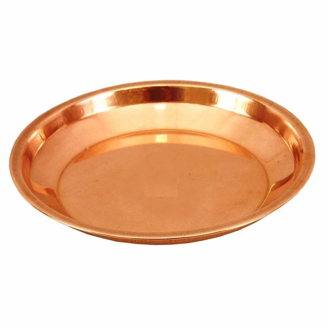 Miedziany Piatto Pooja Thali 20 cm 1 szt.