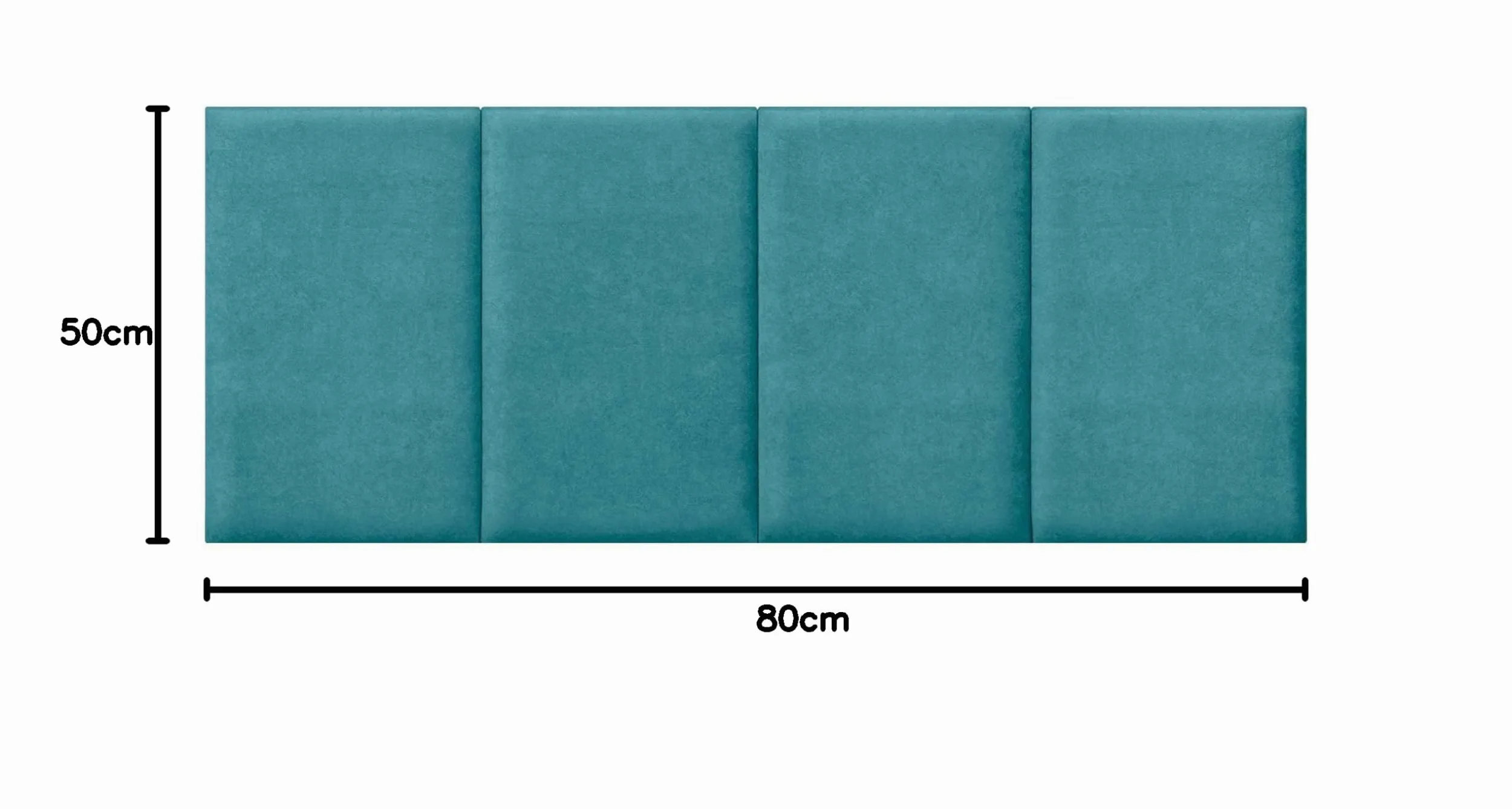 DHOME Testiera Imbottita in Tessuto Aqualine Premium Antimacchia Design Modulare Verticale Autoadesiva Testata Letto Camera da Letto Imbottita (Turchese, 160cm, Altezza 80 cm, x4)