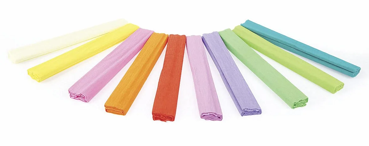 Crepe Paper Pastel Carta Crespa 10 rotoli 25 x 200 cm assortiti