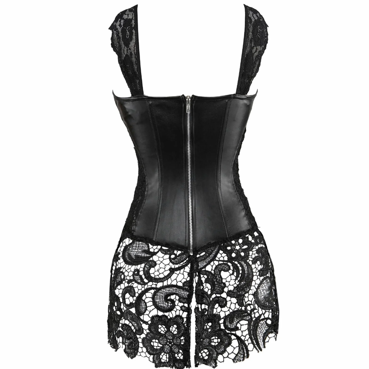 Corsetto da Palazzo Scollo a V Supporto per Il Petto Tuta Modellante Donna Nero S