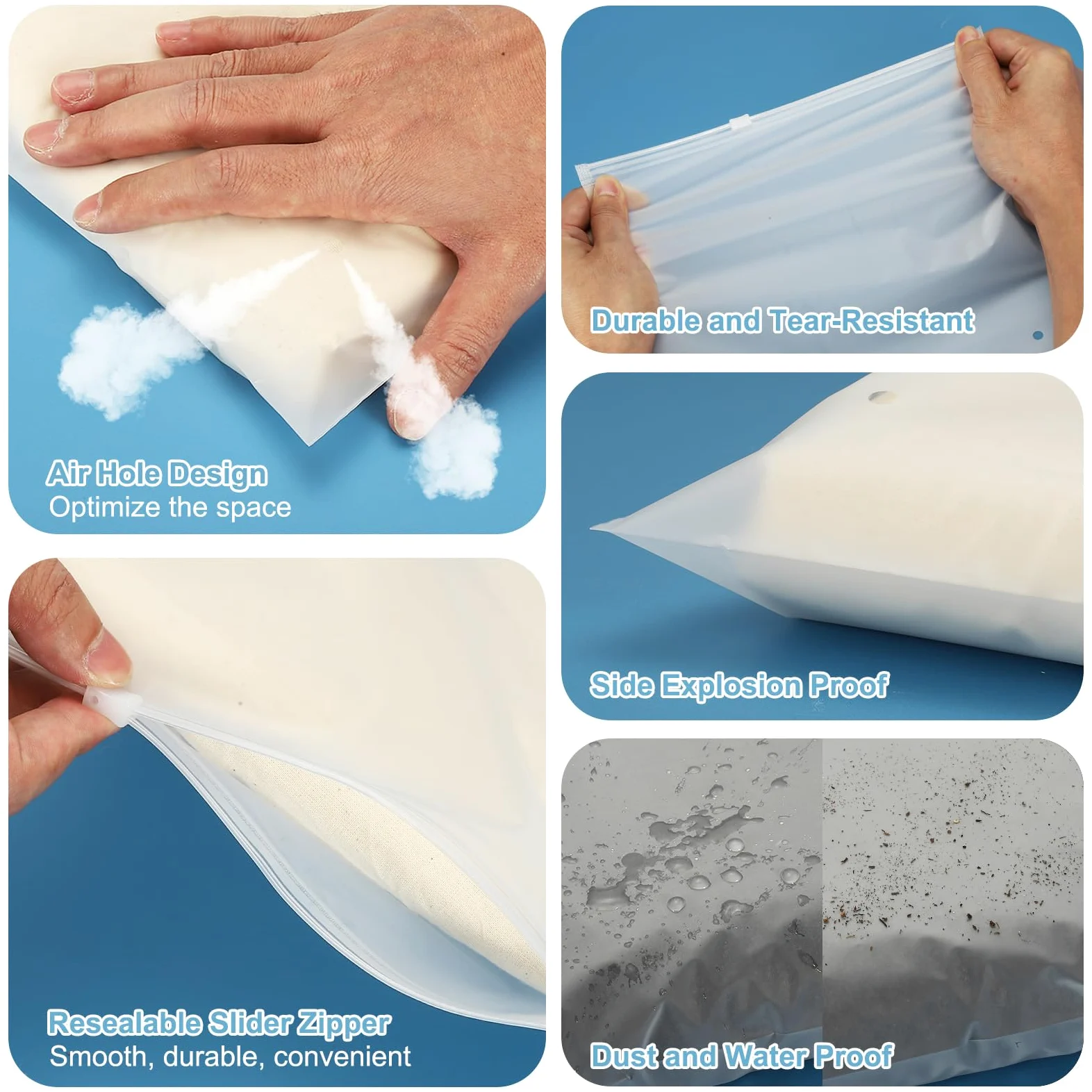 PATIKIL Con Cerniera Opache 100 Pezzi 45 x 35cm Buste Abbigliamento Buste Per Camicie Opache Richiudibili In Plastica Trasparente Poly Con Foro Di Aereazione Per Organizzare