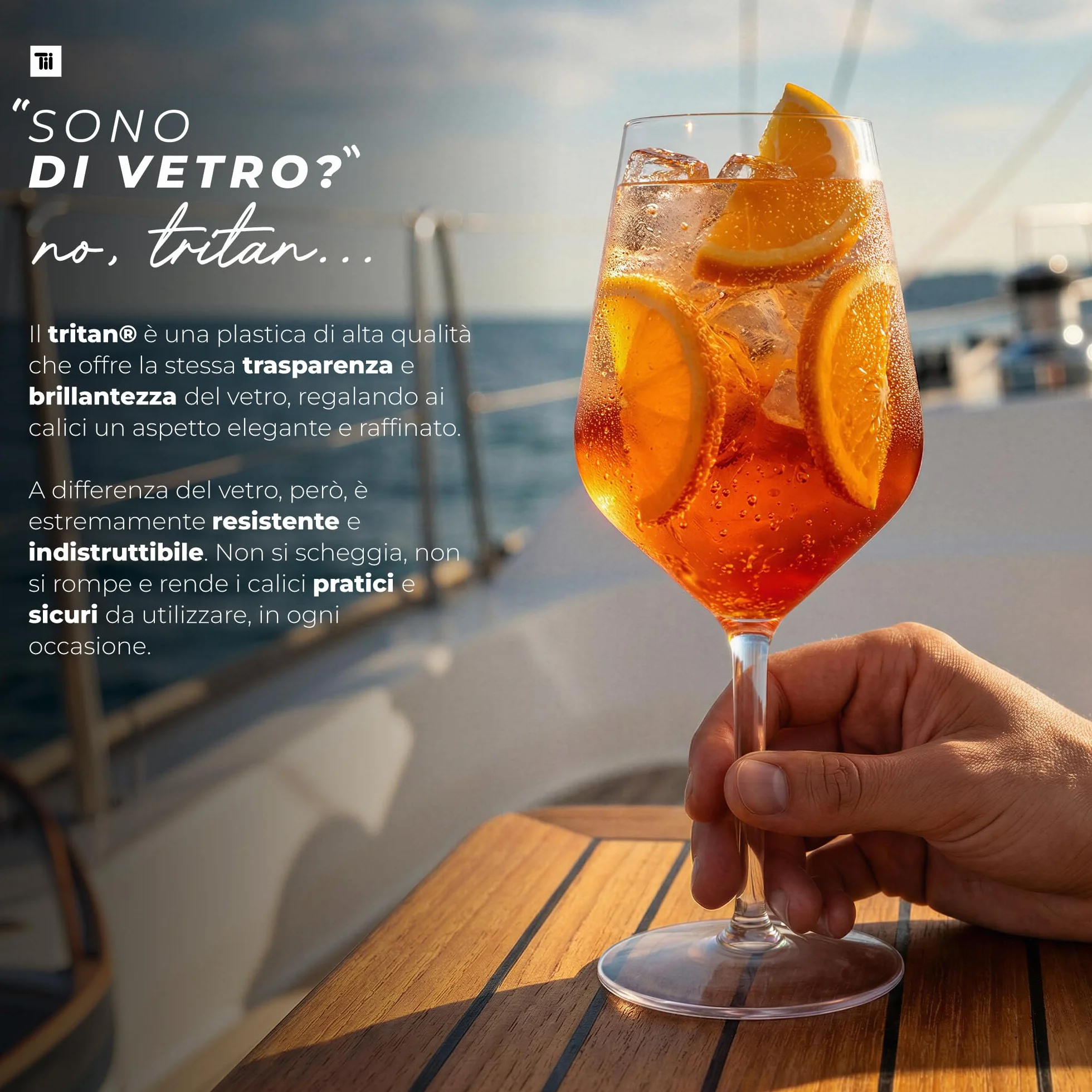 TUNDRA Set 6 CALICI PLASTICA Tritan® 47 cl Vino Cocktail BPA-Free Lavabili Lavastoviglie
