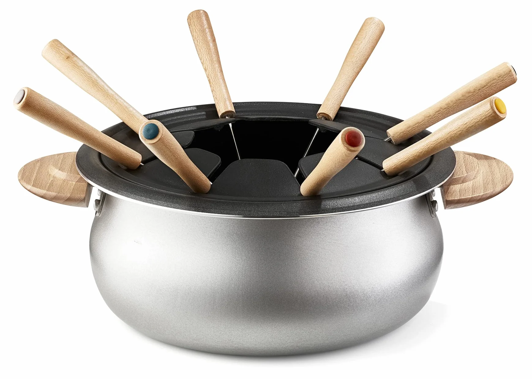 LAGRANGE, Apparecchio per fonduta elettrica 8 persone, 1,5 l, produzione francese, per tutti i tipi di fonduta, termostato regolabile, maniglie in legno, 900 W, 349015