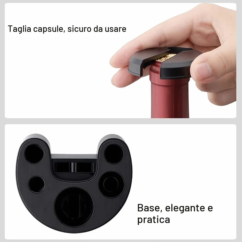 AIKARO Apri-bottiglie per vino elettrico Cavatappi automatico Ricaricabile