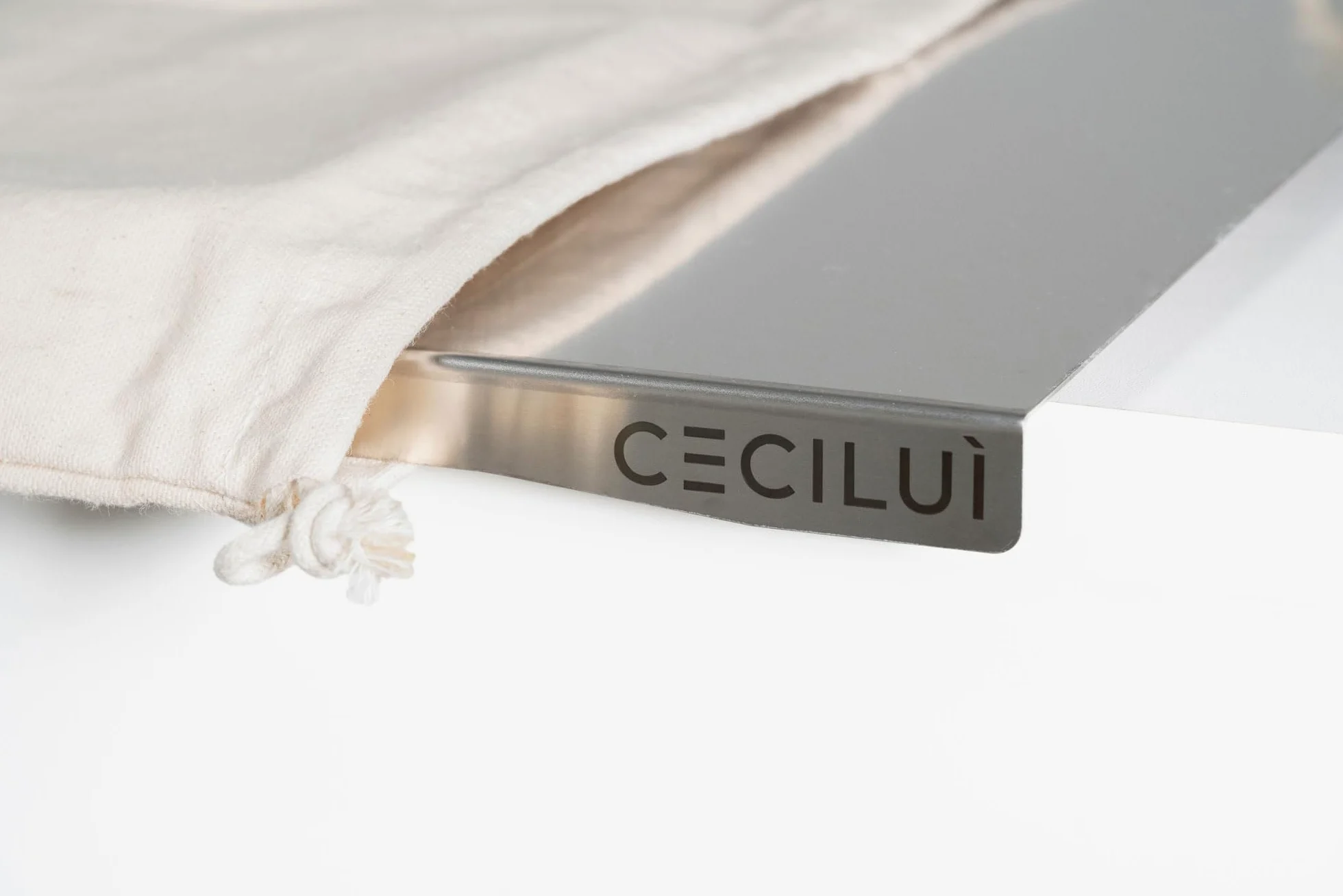 CECILUÌ Spianatoia per Impastare Acciaio Inox 2.0 Sacca di Cotone Tagliere da Cucina Professionale in Varie Dimensioni Made in Italy Pizza Piano Lavoro Accessori Pasticceria (60x50)