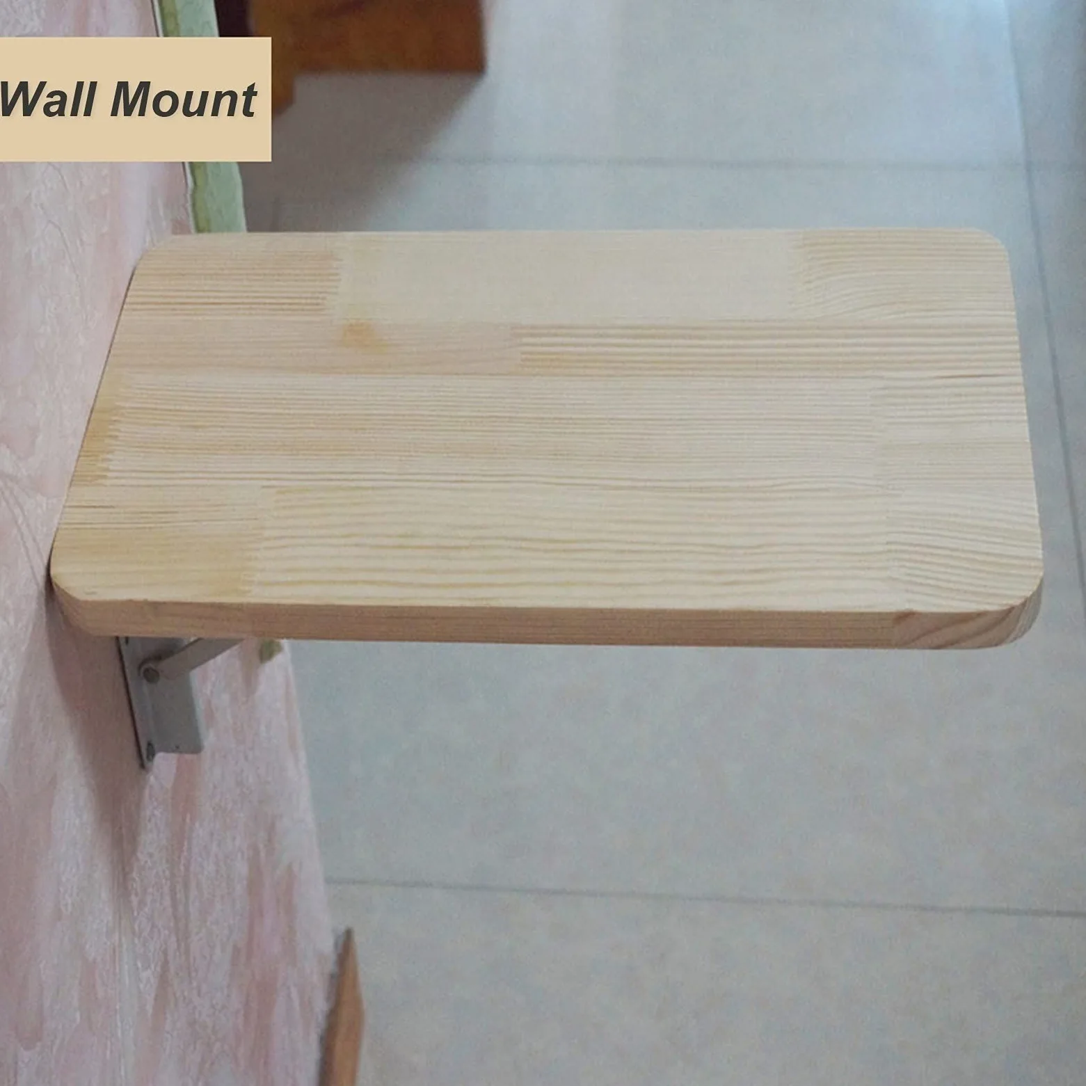 Tavolo da muro pieghevole per soggiorno, legno massello e staffe in acciaio inox | Tavolini da parete Tavolo da lavoro Tavolo da pranzo Tavolo da pranzo Appeso Scrivania per computer, Design moderno