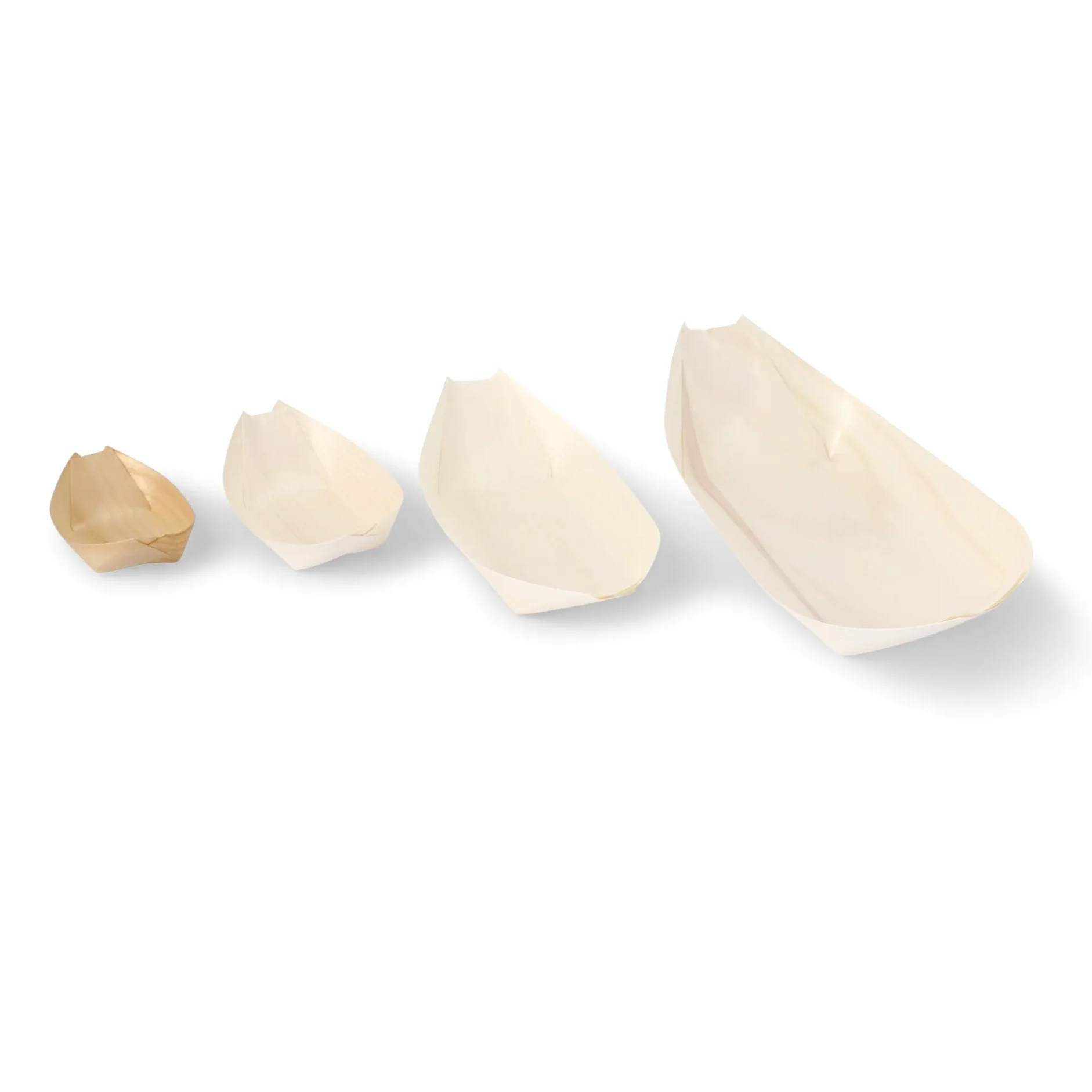 BIOZOYG 100x barchette finger food monouso in legno 8 cm - ciotole per aperitivo