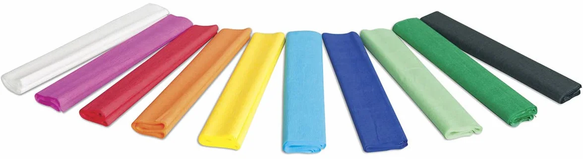 Crepe Paper Carta Crespa 10 Rotoli 25 x 200 cm Colori Assortiti