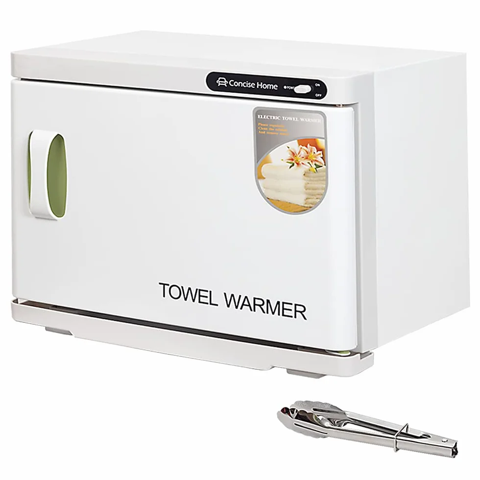 Scaldasalviette e sterilizzatore UV 2 in 1 | 23 l scaldasalviette elettrico con 2 ripiani, ideale per salone, parrucchieri, hotel e casa, bianco