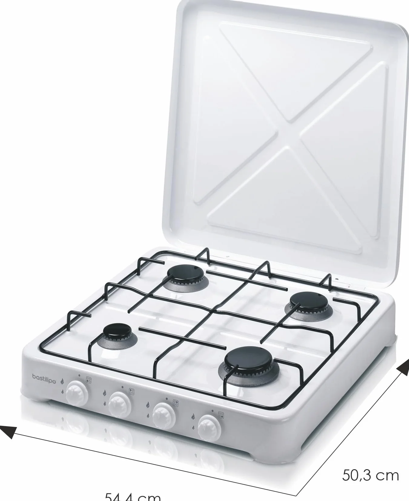 Bastilipo CG-400 - Fornello a gas butano o propano, 4,15 W, struttura in acciaio con doppio strato di smalto, colore: bianco