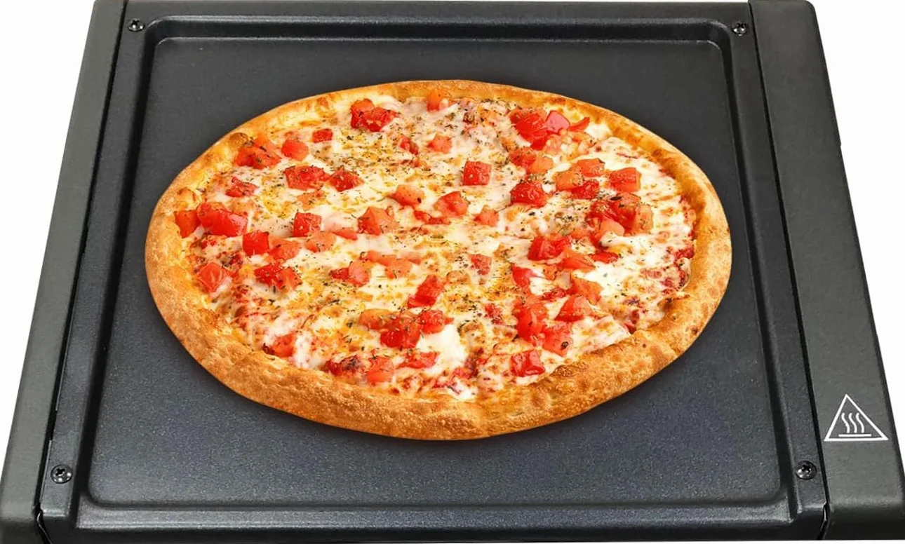 Forno Tandoor Elettrico 2100W Professionale Vetro Temperato Piastra Antiaderente 35x40x23 cm