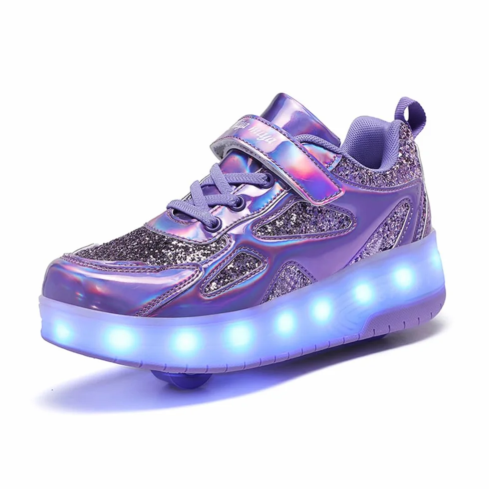 Scarpe con Rotelle Bambino Bambina Sportive Skateboard Sneakers Rotelle a Scomparsa 29-40 EU