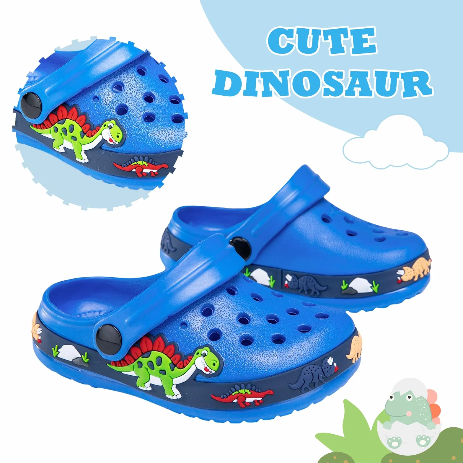 Unisex Zoccoli Sabot Bambini Carino Sabot Ciabatte Dinosauro Sandali da Spiaggia Estivi Ciabatte da Giardino Muli Scarpe da Piscina Ragazzi Ragazze