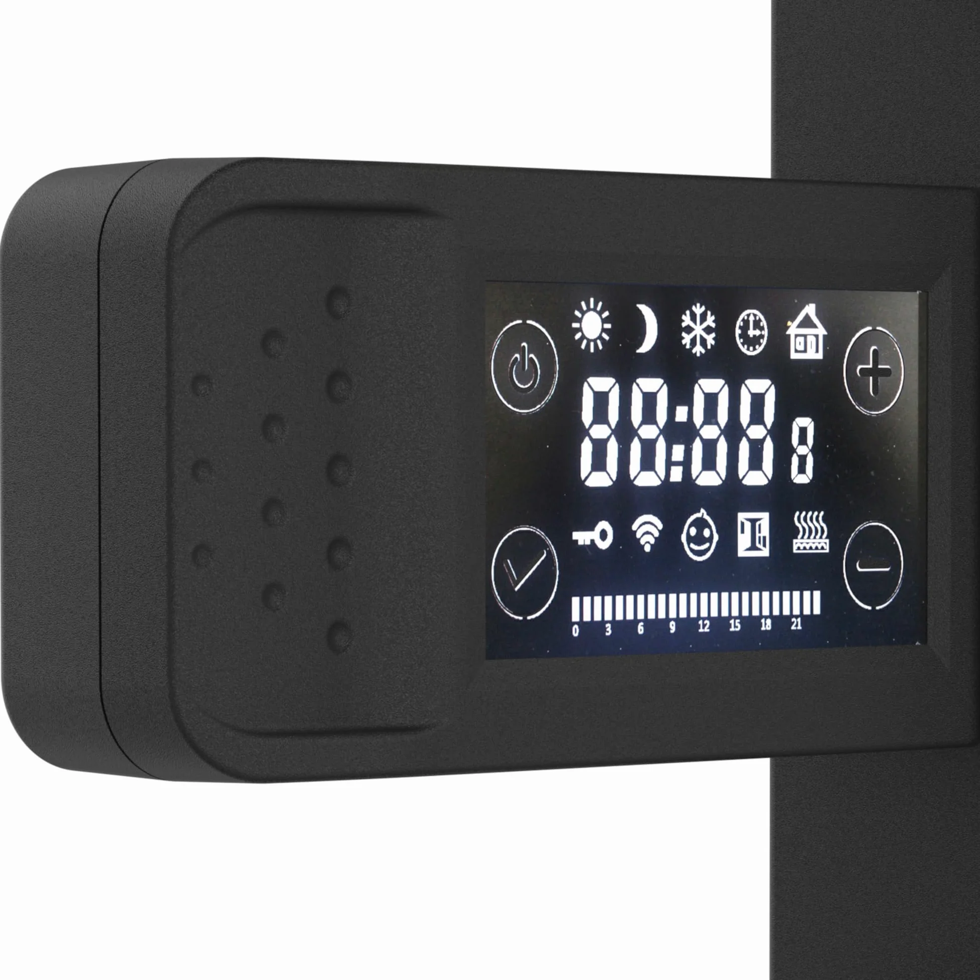 pro.tec Scaldasalviette Elettrico Bagno Scalda Asciugamani da Parete 120 x 50 cm Termoarredo Elettrico 500 W con Termostato Digitale Programmabile - Nero