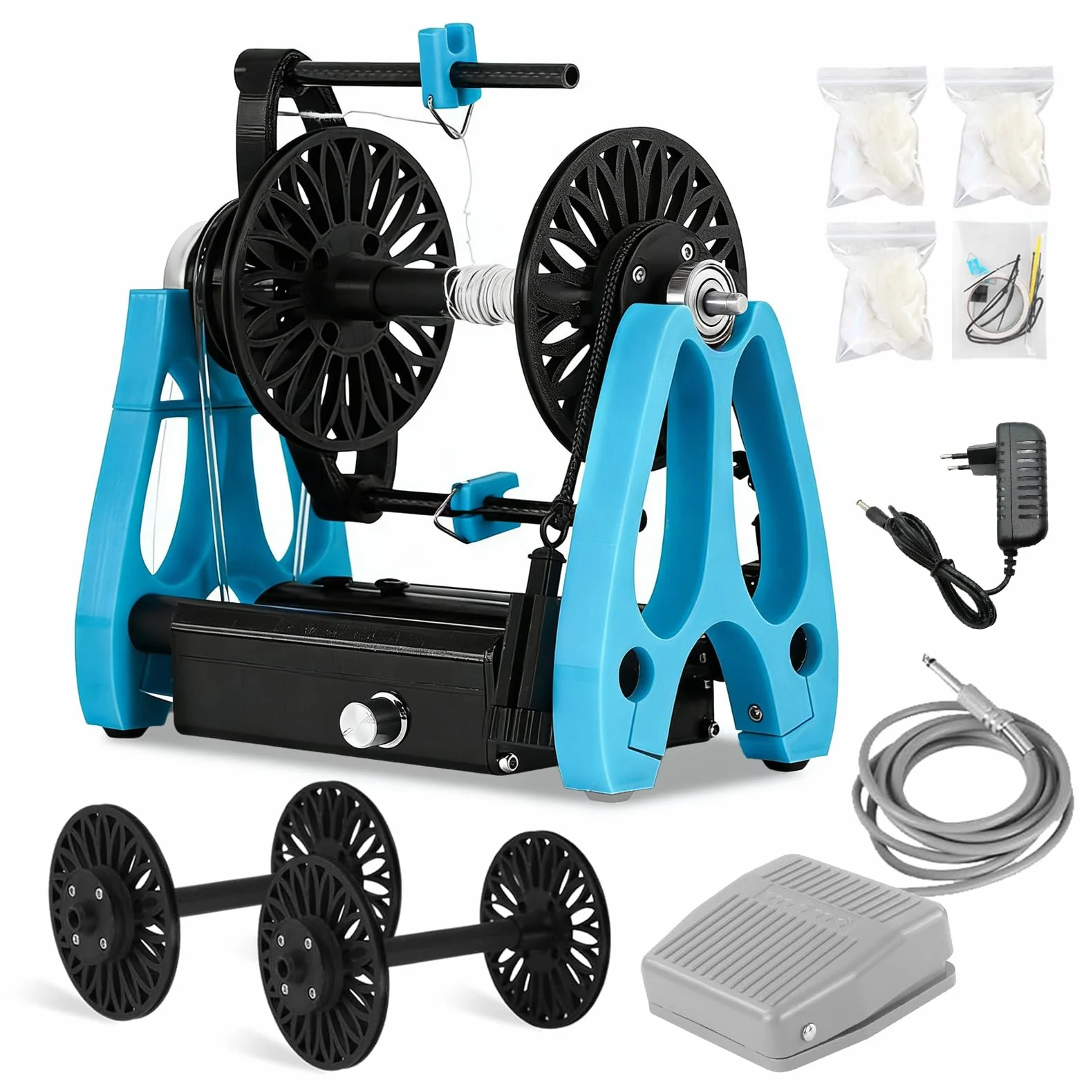 Filatoio Elettrico, Mini Filatoio per Lana per Uso Domestico con Pedale Controllo di velocità Continuo Macchina per Avvolgimento Filati A 1800 Giri/Min per Cotone E Seta