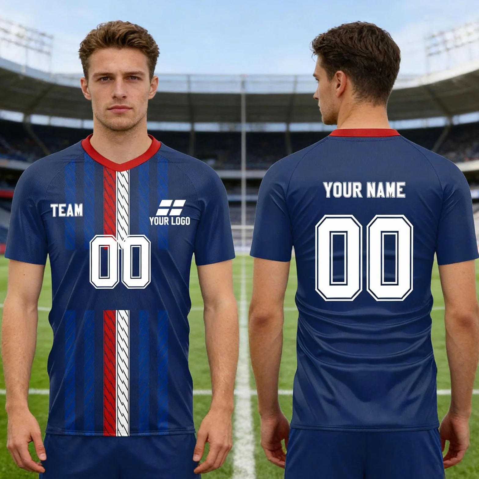 Generico Magliette da Calcio Personalizzabili, Maglie da Calcio Personalizzate per Adulti e Bambini con Numero Nome Team Logo, Regali Personalizzati