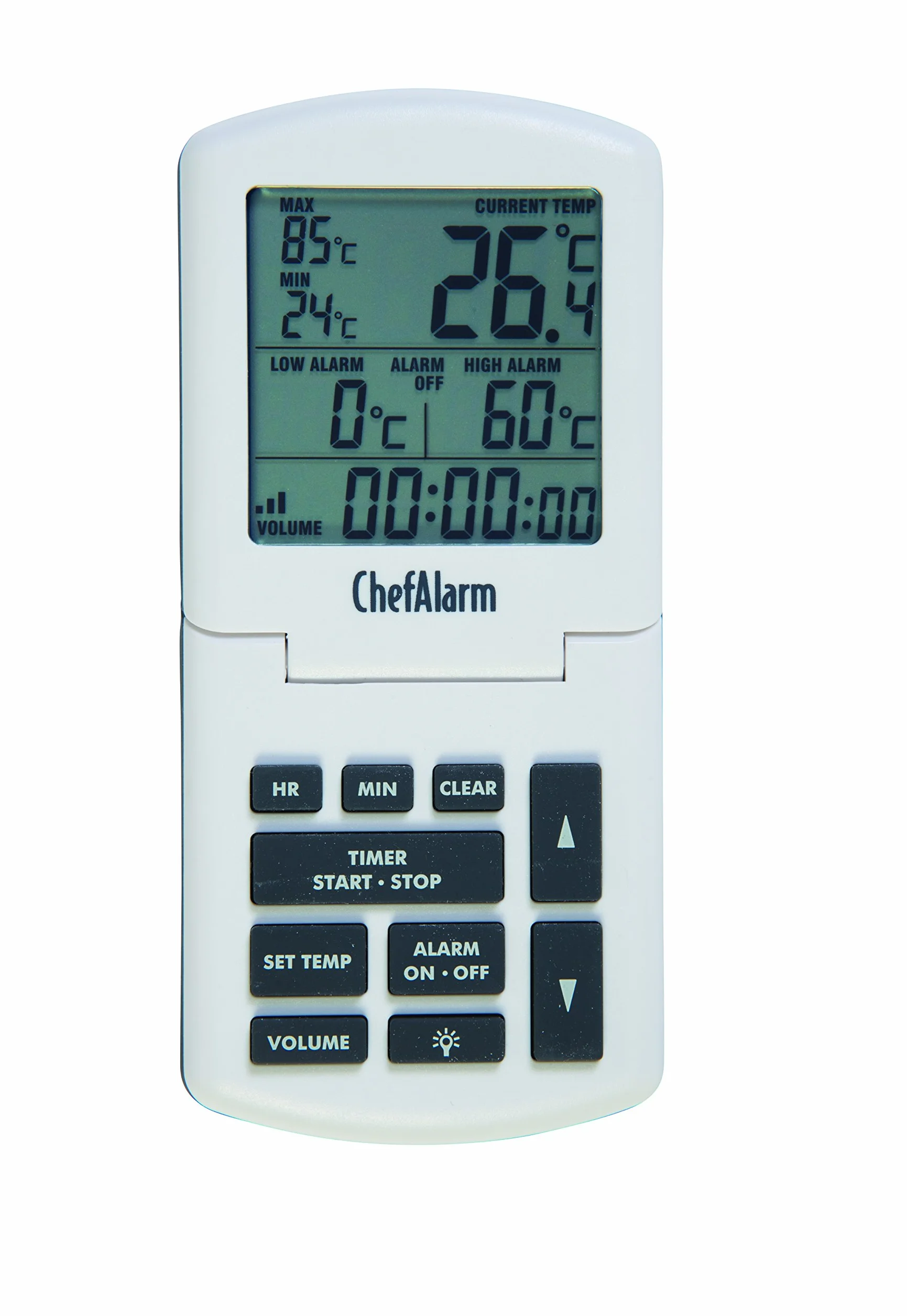 ETI Ltd ChefAlarm® - Termometro e Timer Professionali, Ideale per casa e Ambienti Professionali, Colore: Bianco