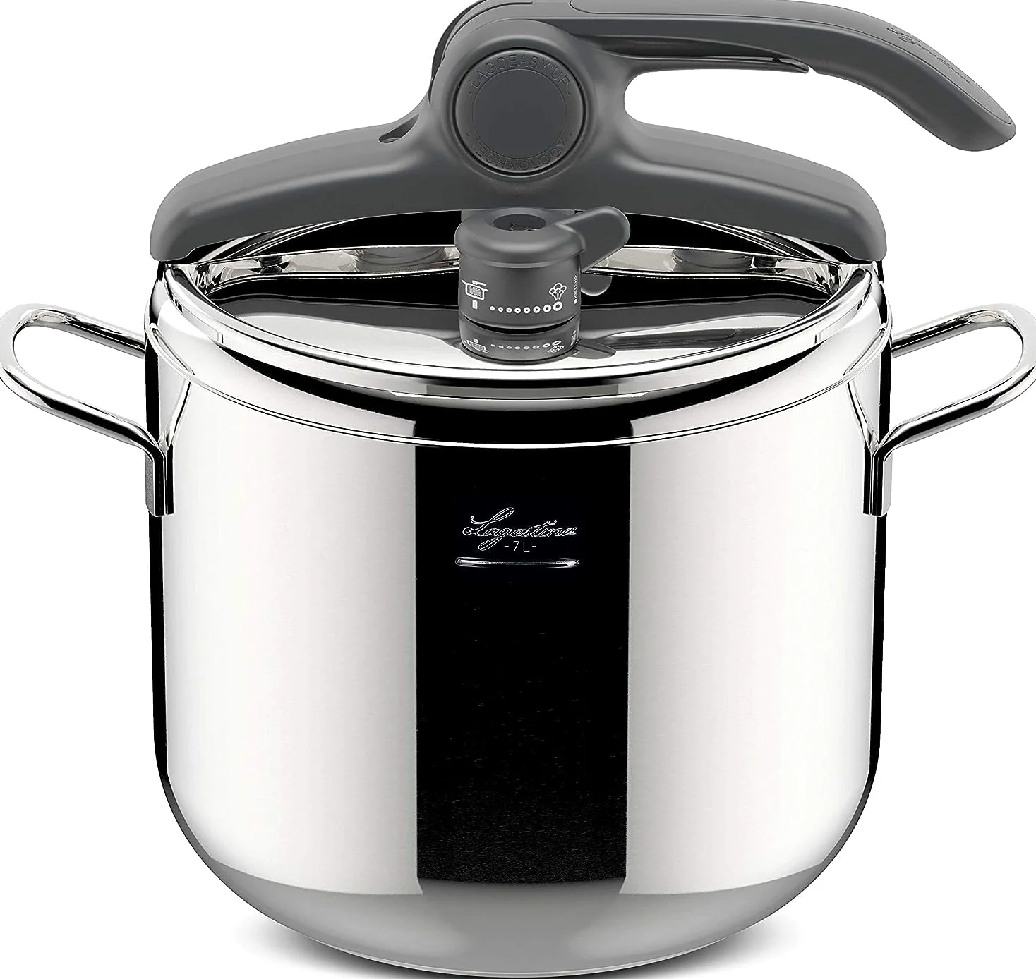 Lagostina Irradial Control Lagoeasy'Up Pentola A Pressione, 7 L, Acciaio Inox 18/10, 22 Cm & Accessori Pentola A Pressione Cestello Filo 7Litri, Acciaio Inossidabile, Argento, 19 Cm