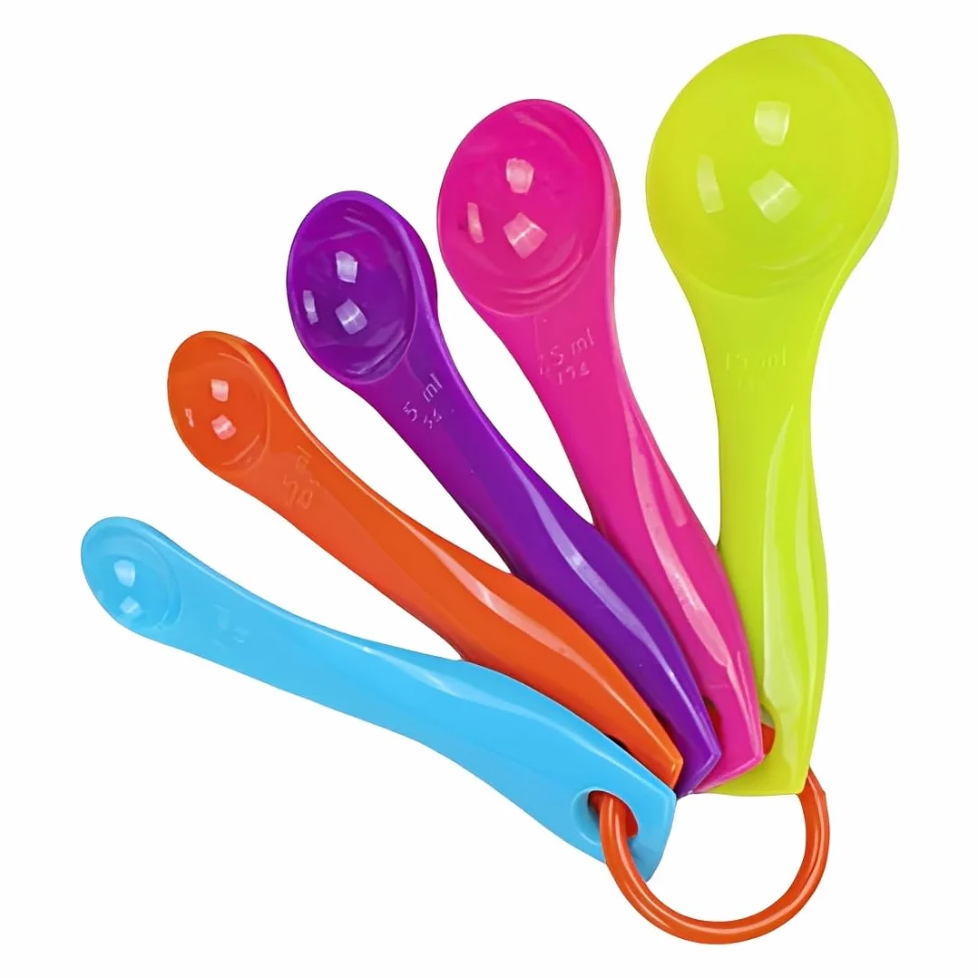 5 PCS Set Cucchiai Dosatori, Diverse Capacità,Accessori Cucina Misurini per Cucina e Pasticceria, Strumenti per Misurare Liquidi e Polveri (Colorati)