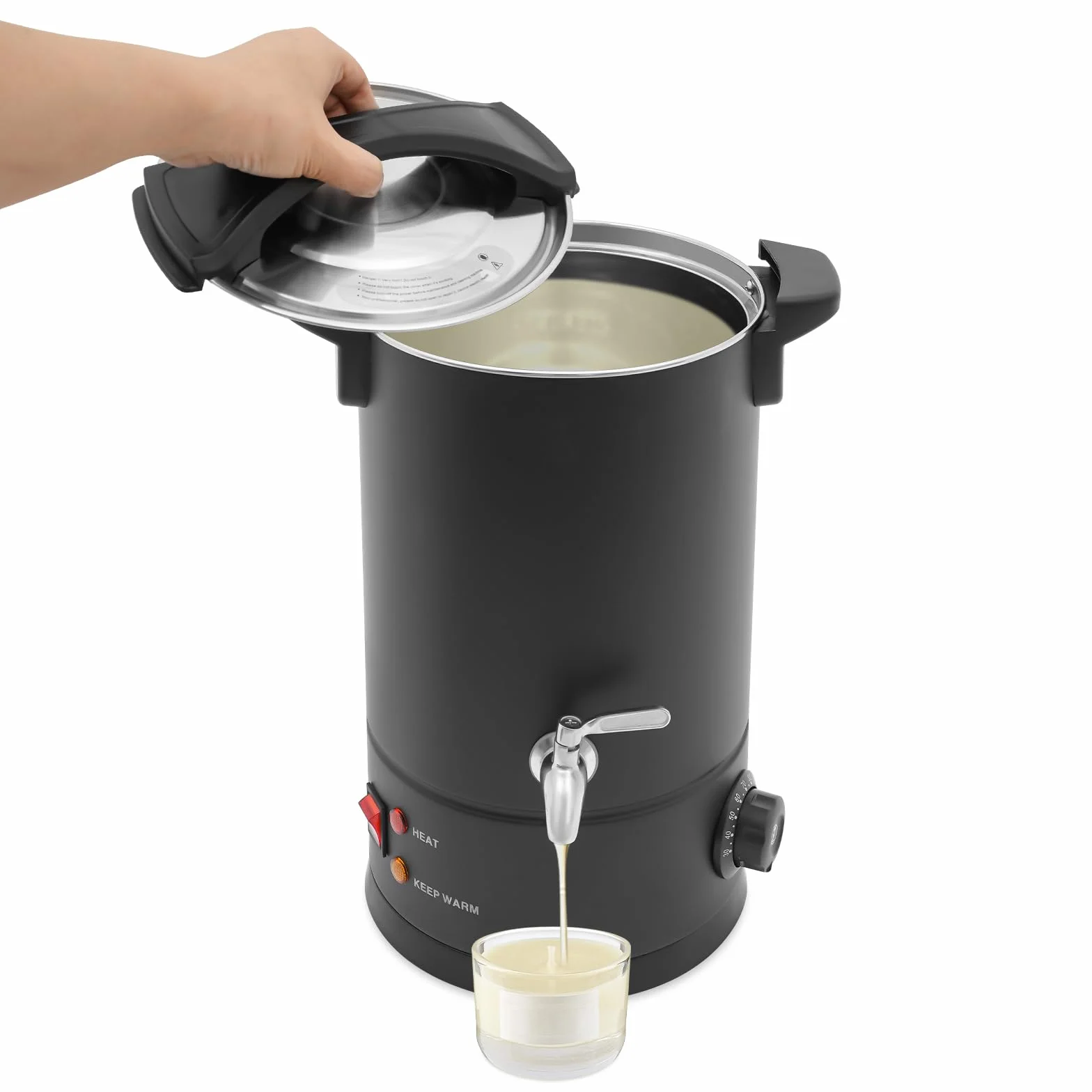 Scioglicera Per Candele In Acciaio Inox 8L Macchina Per Fusione Di Cera Elettrica Con Rubinetto E Indicatore Temperatura Regolabile