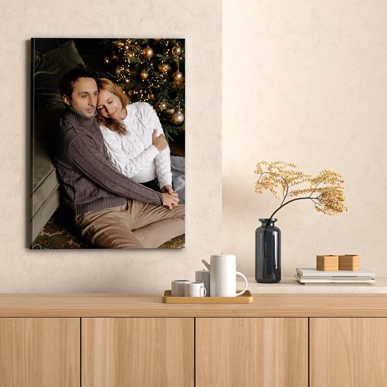 Personalizzata Stampa Su Tela 30x20cm Regalo Compleanno Donna Foto Famiglia Animali Domestici