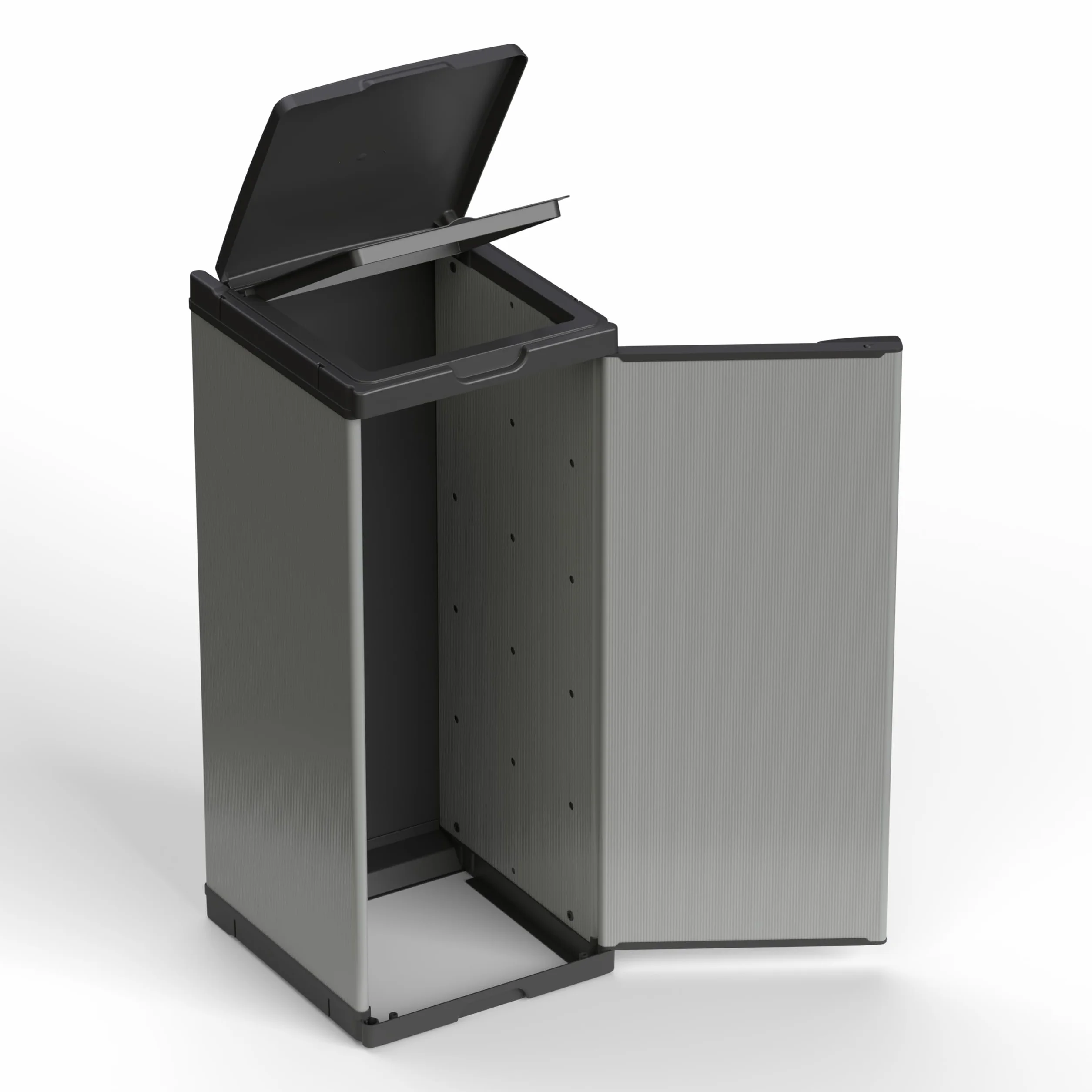 Adventa: Mobile Portasacco Mono per Raccolta differenziata in Plastica, Facile da Montare, Modular System, adatto a Sacchi da 80-110 L, 34L x 38P x 87H cm