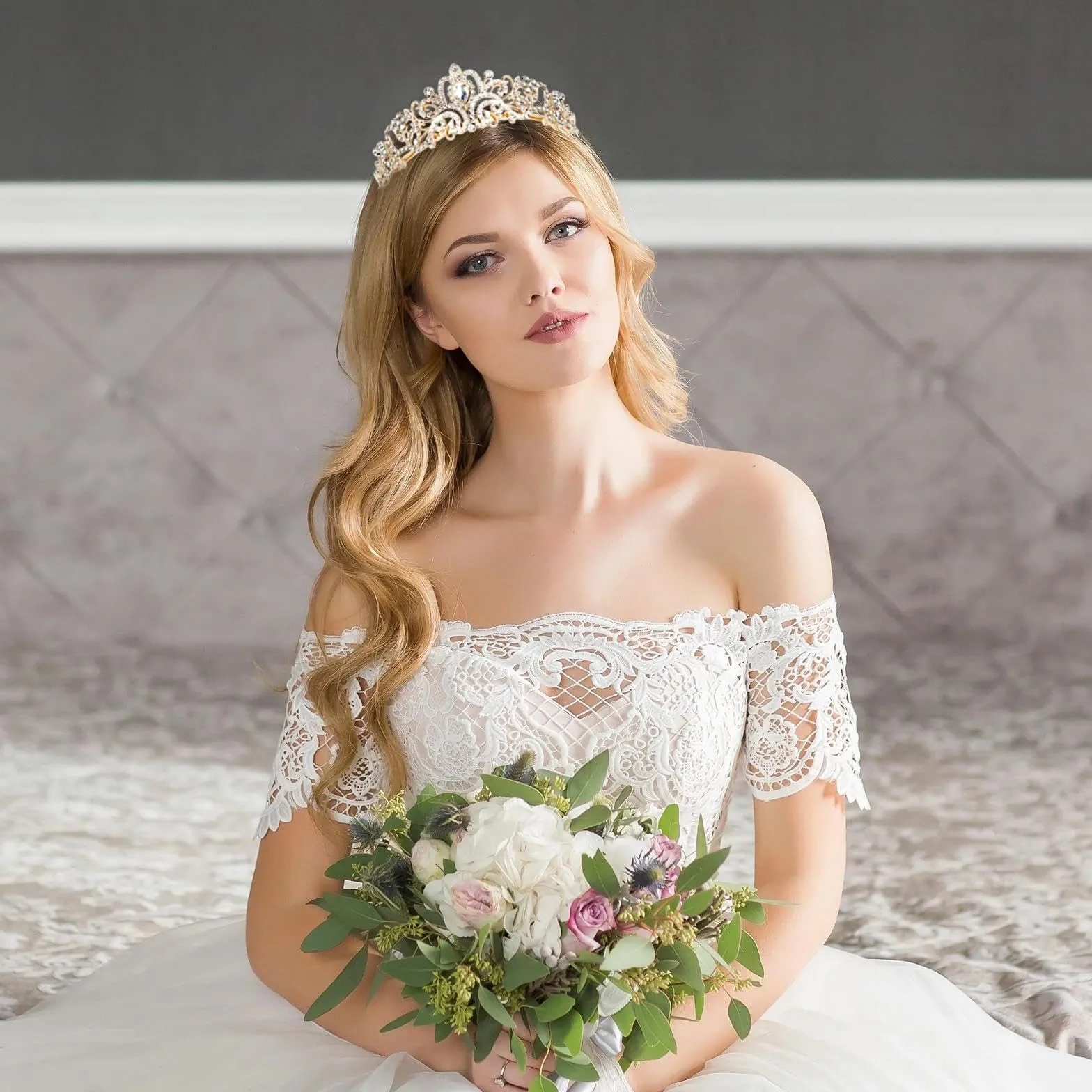 Corona Regina Principessa Tiara Cristallo Nozze Donne