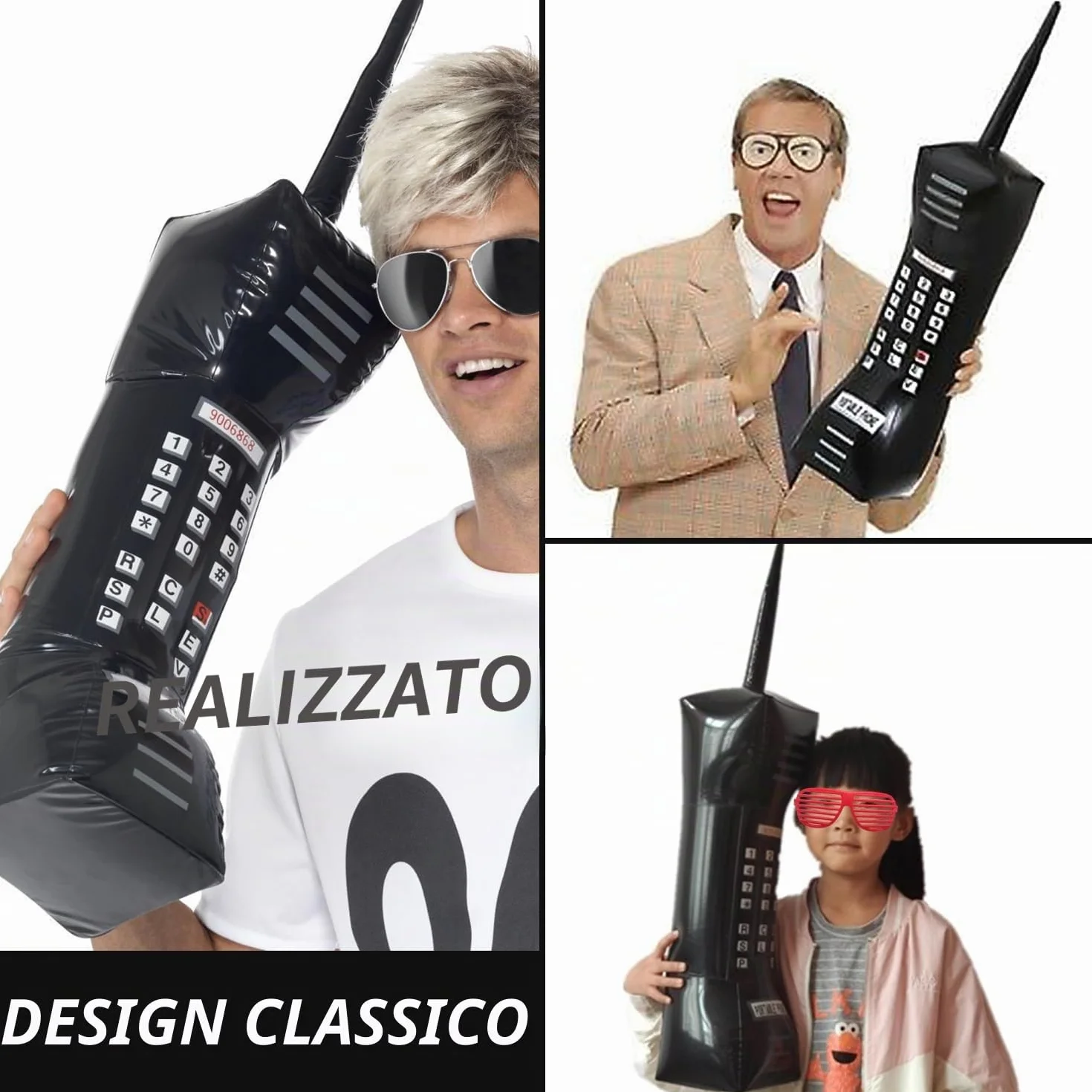 Akcesoria do dekoracji discoteca - gonfiabile, telefono retrò, microfono, tende occhiali da festa