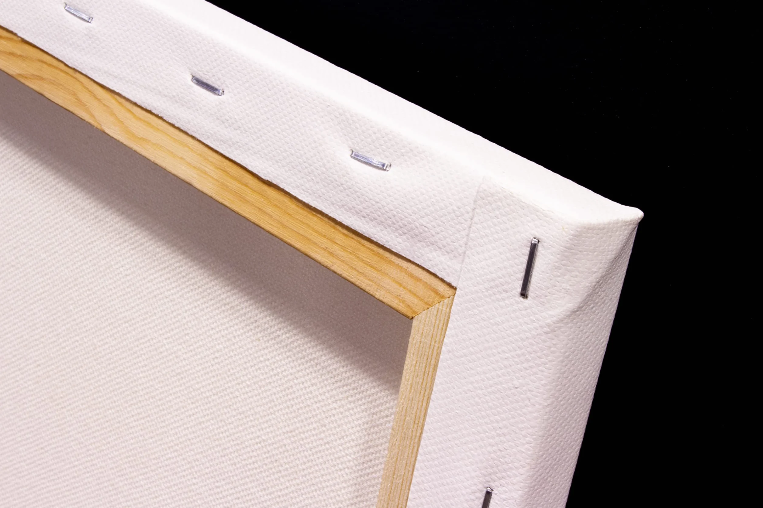 Kangaro Tela - 30 x 30 cm, 380 g/m2, 100% cotone, con cornice in legno di pino e cunei, bianco