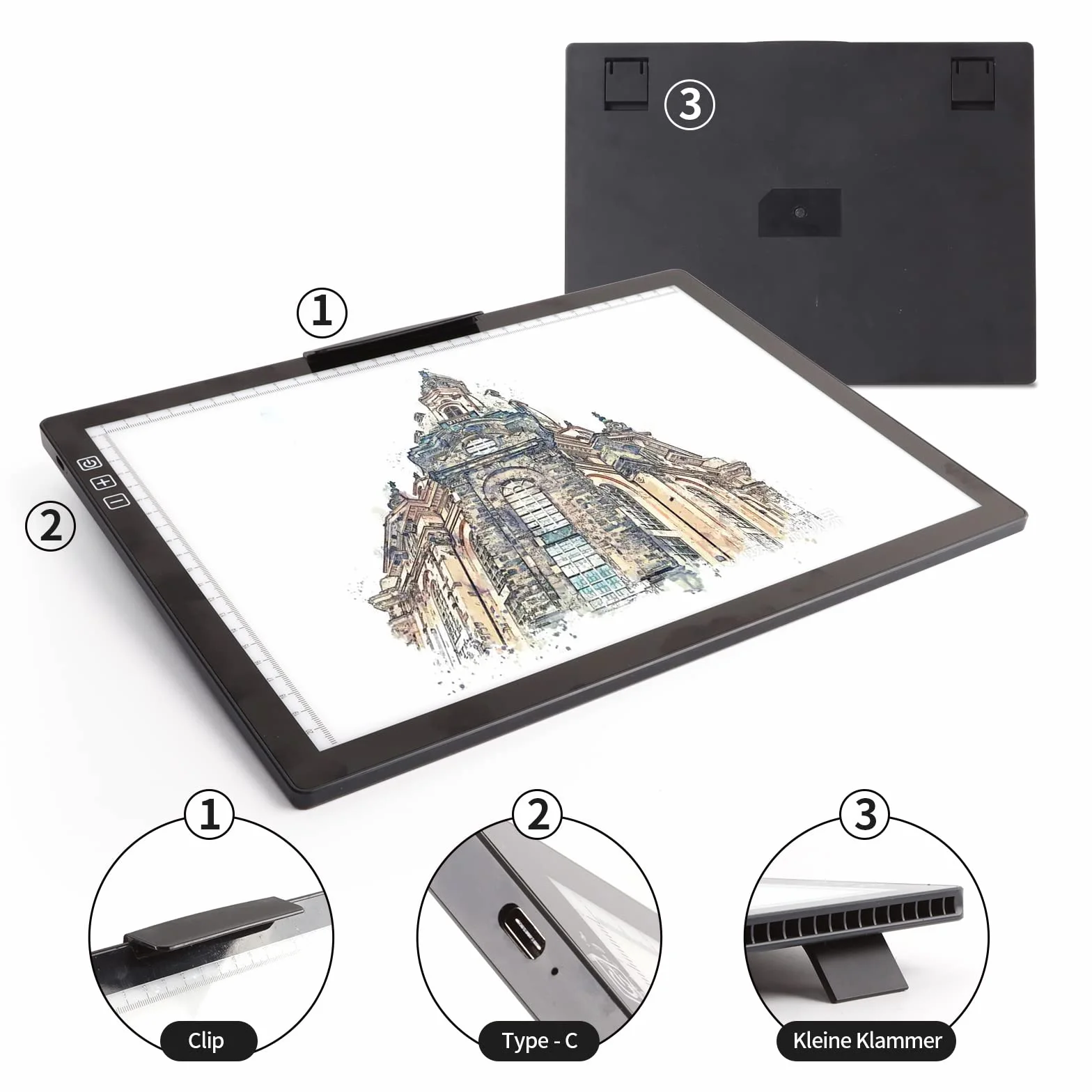 Tavolino luminoso A4 lightpad ricaricabile 6 livelli luminosità per diamond painting