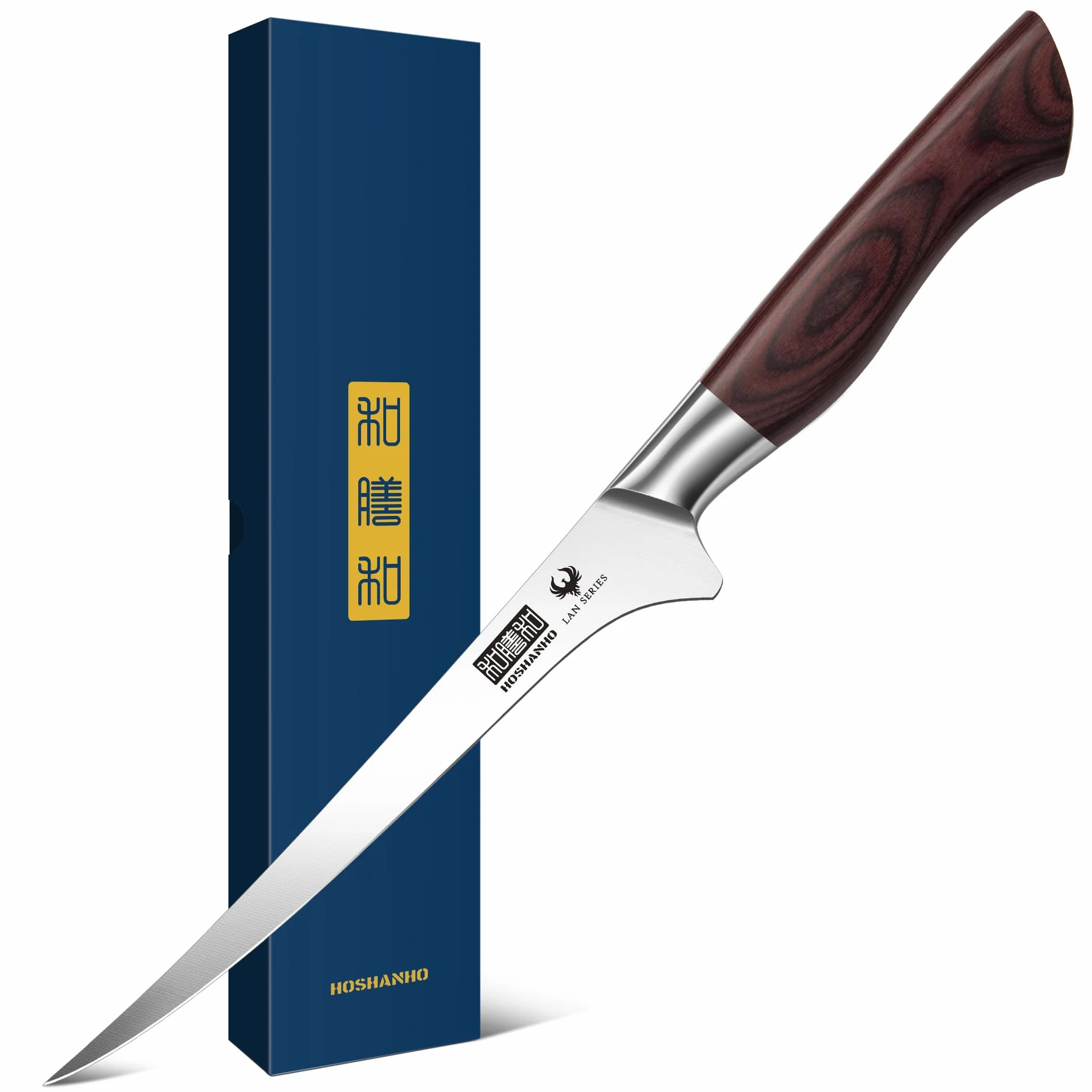 HOSHANHO Coltello per Sfilettare 18cm, Professionale Coltello da Disosso Super Affilato, Ultra Affilati Coltello cucina Professionale in Acciaio Inox