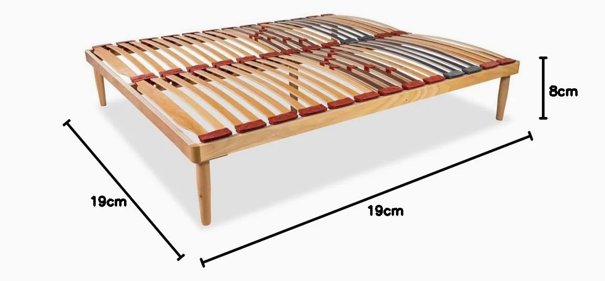 Materassimemory.eu Rete Matrimoniale modello Dynamic misura 160x200 in legno di faggio con doghe ammortizzate e basculanti e regolatori di rigidità zona lombare