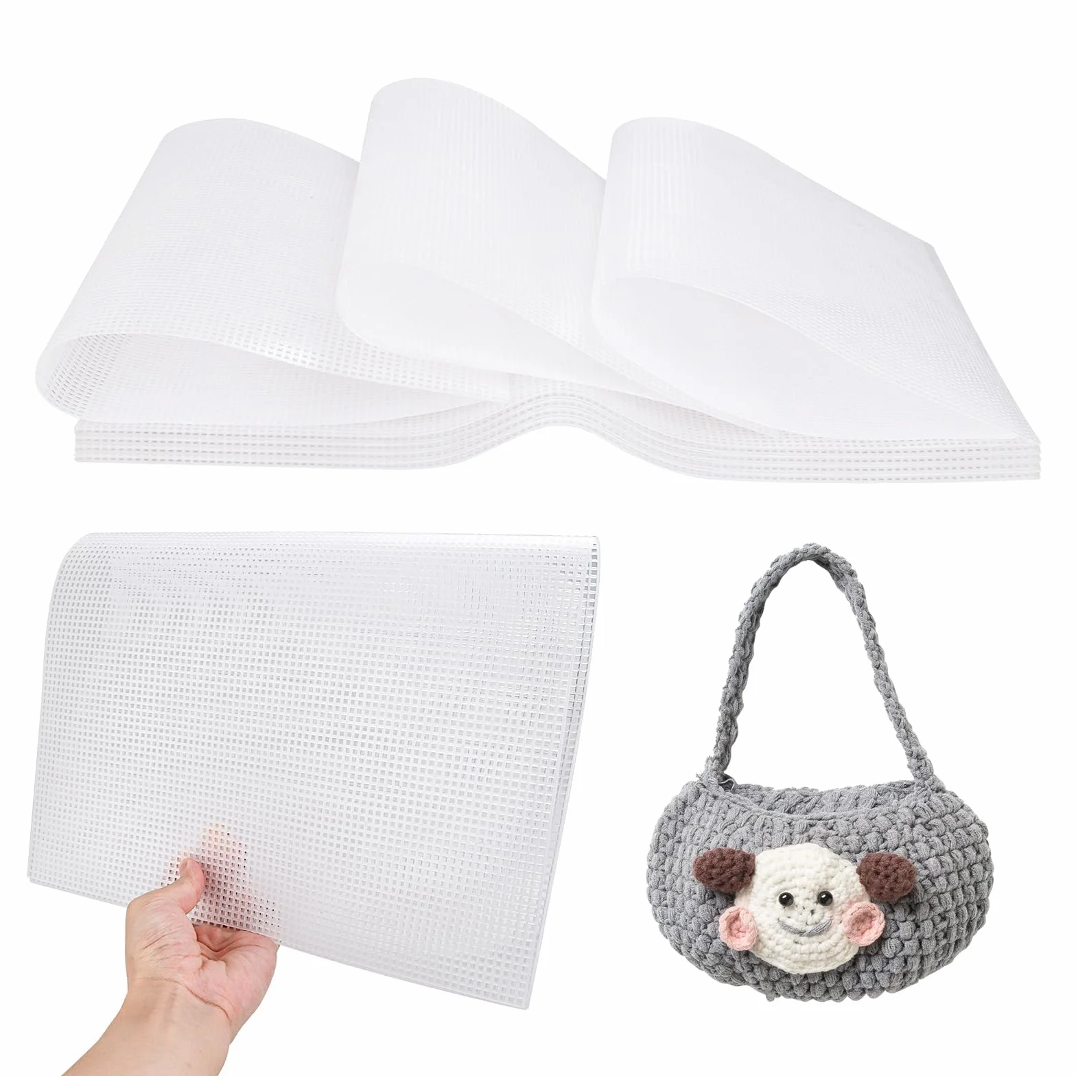 YOUNTHYE 12 Pezzi di griglia di plastica, Fogli di Tela di plastica a Rete 50 x 33 cm, Tela per Punto Croce, Tela per mezzopunto, griglia di plastica per Tela Forniture Fai da Te