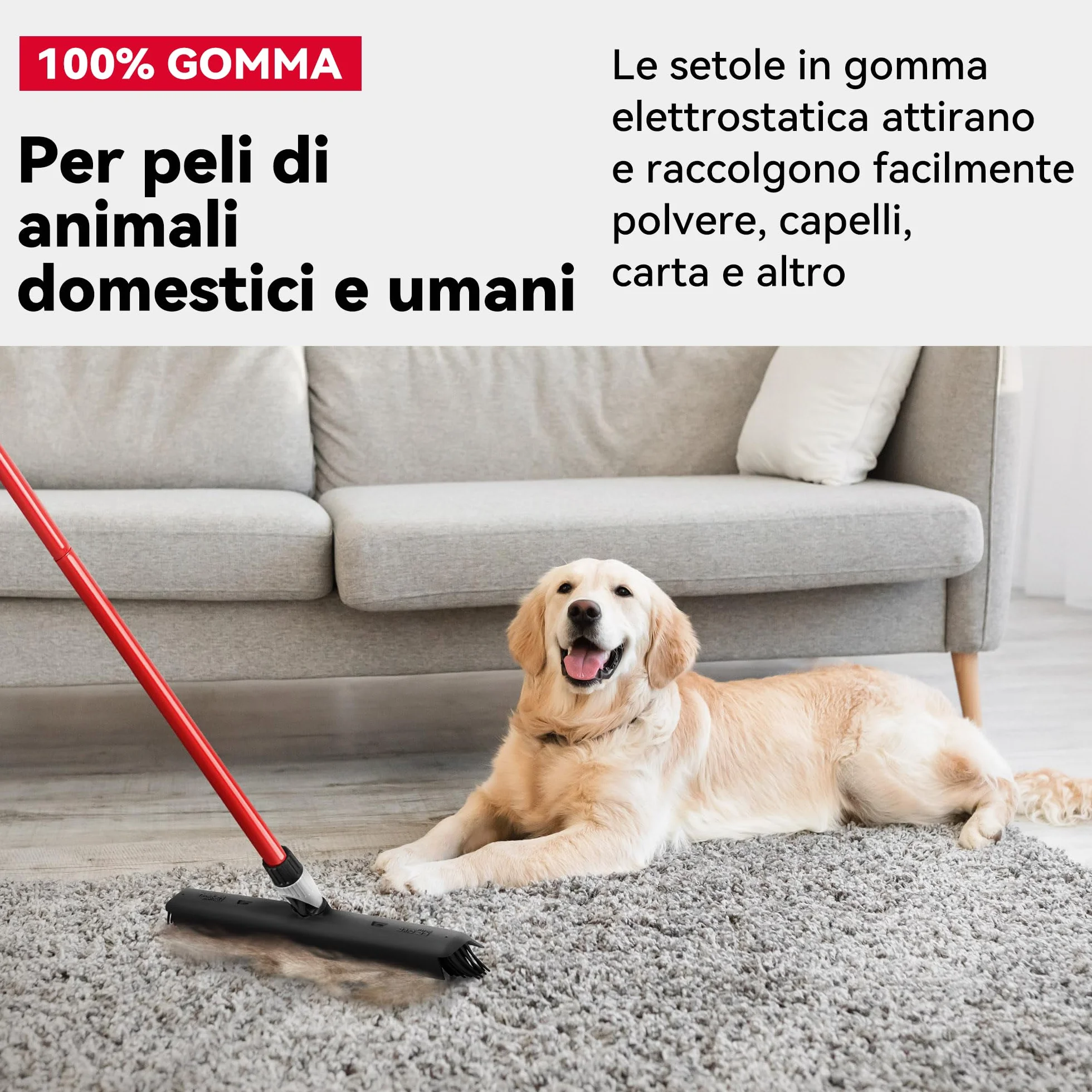 Tyroler 2 in 1 Tira Acqua e Scopa in Gomma 41 cm Acciaio Inox Antiruggine