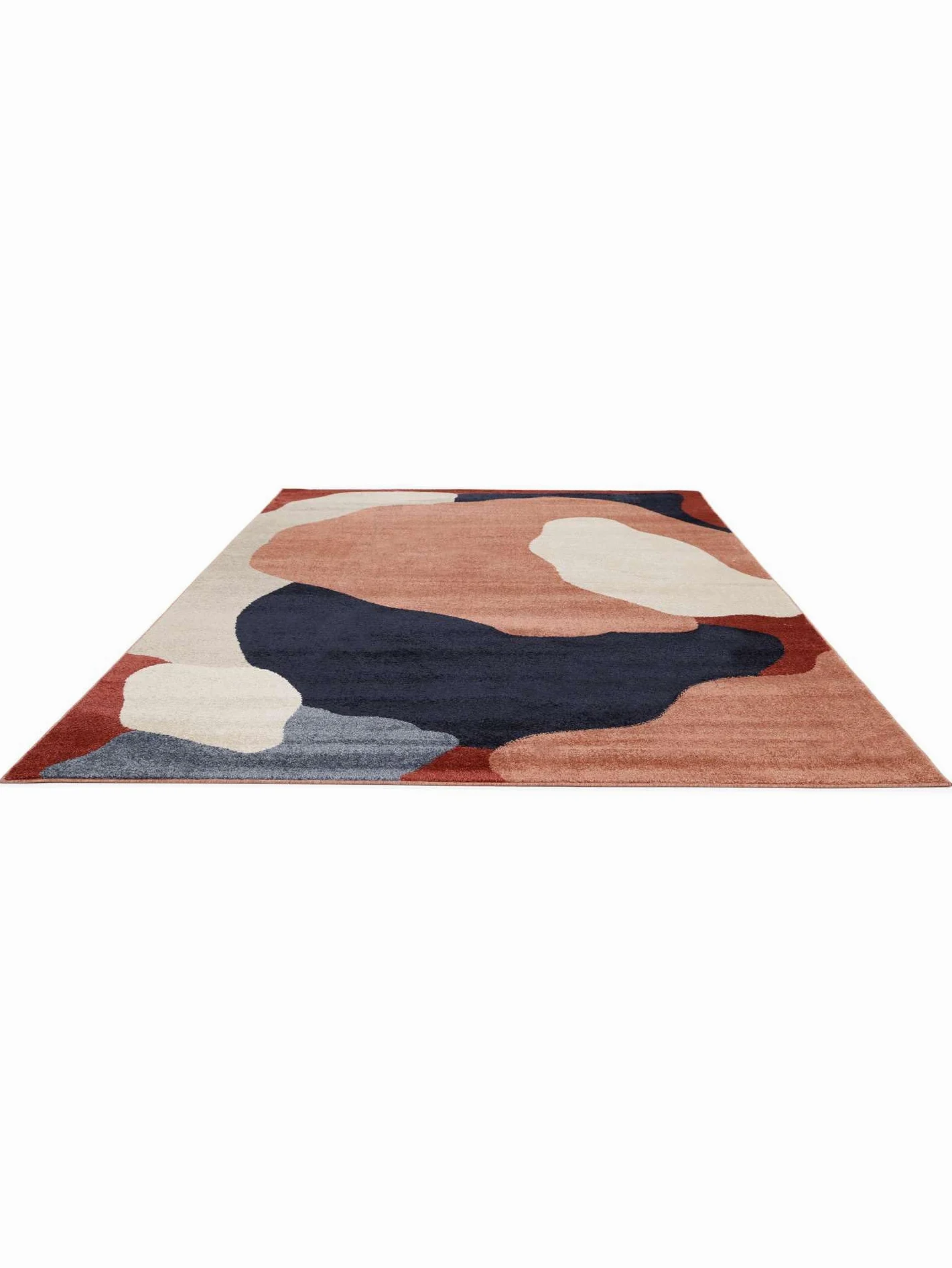 RugVista Big Sur, Tappeto, Moderni, 240 x 300 cm, Rettangolare, Pelo medio, Lavabile solo a secco, oeko_tex_100, Terracotta/Navy