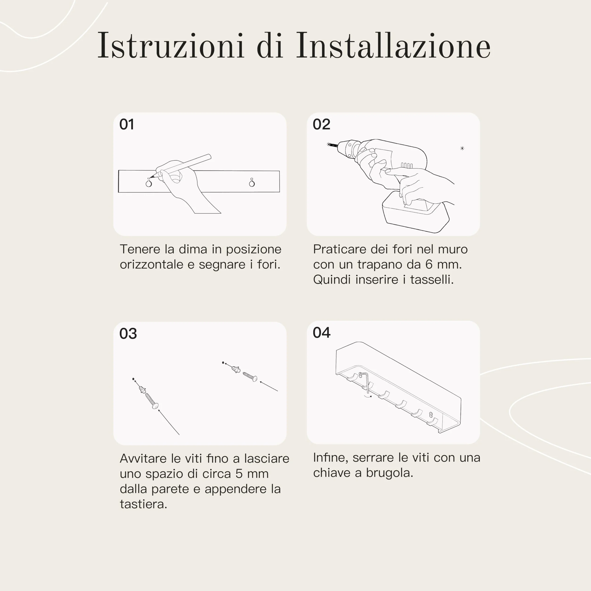 Design Amburgo Portachiavi da Parete Moderno con Ripiano | Ganci Portachiavi da Muro in Alluminio Nero Opaco