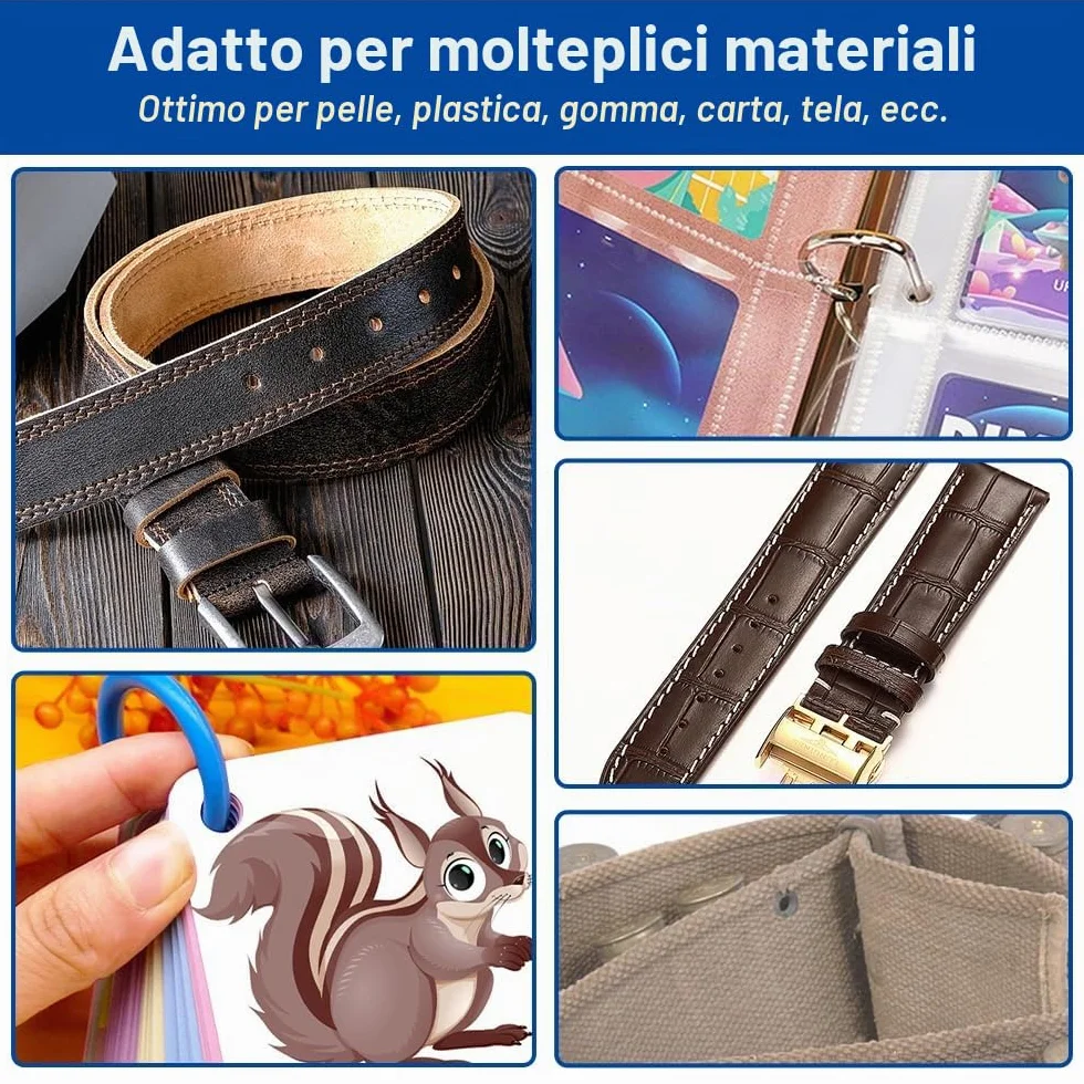 Punzoni per Cuoio, 7 Pezzi Rotondo Punzone Cavo in Acciaio Set, 5mm-11mm Fustelle per Cuoio, Affilato Punzone in Pelle, Punzoni per Bucare Cuoio, per Gomma Cartone Plastica Artigianato Tessuto