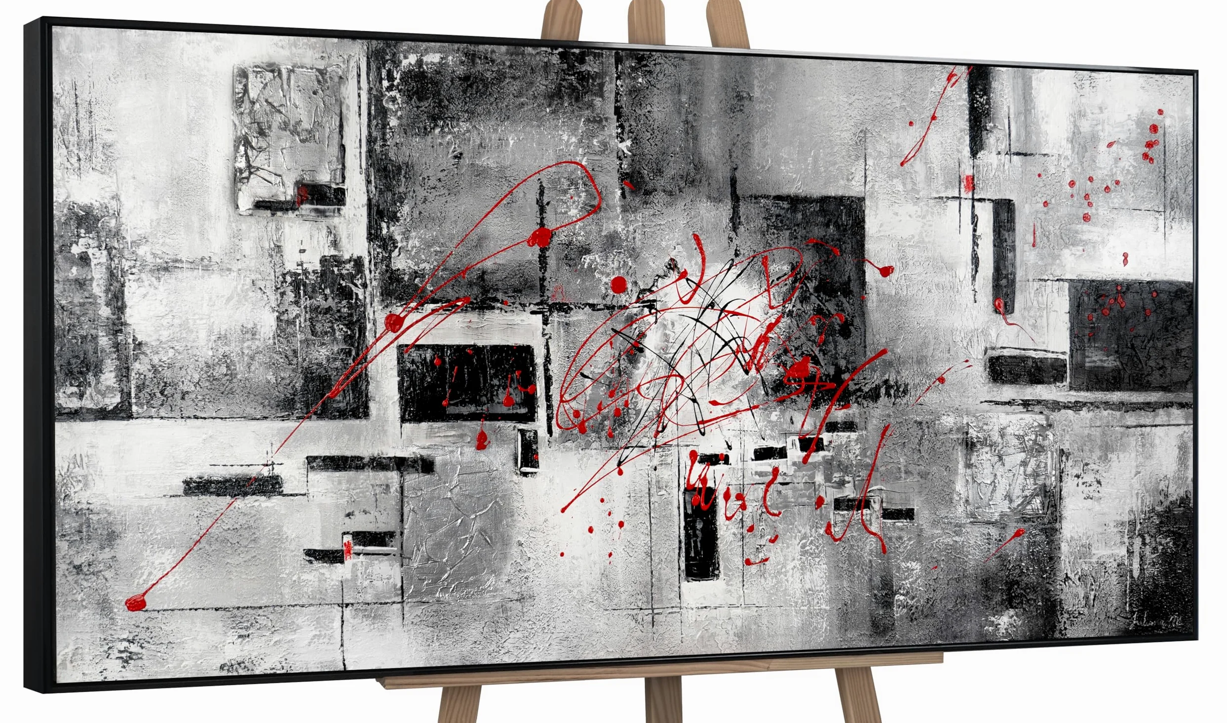 YS Quadri soggiorno dipinti a mano Coraggio | Quadri moderni su tela per l'interno Art | moderni su tela incorniciato con cornice 100x50 cm