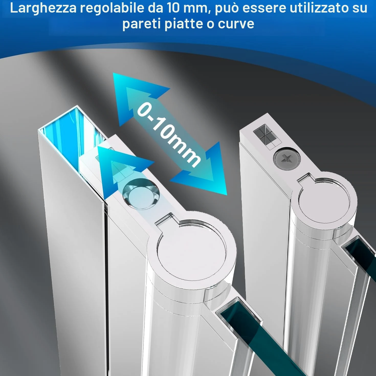 Pannello doccia per vasca da bagno, 120 x 140 cm, pieghevole, 3 pezzi, in vetro di sicurezza EGS da 6 mm, per doccia e vasca da bagno, strisce bianche