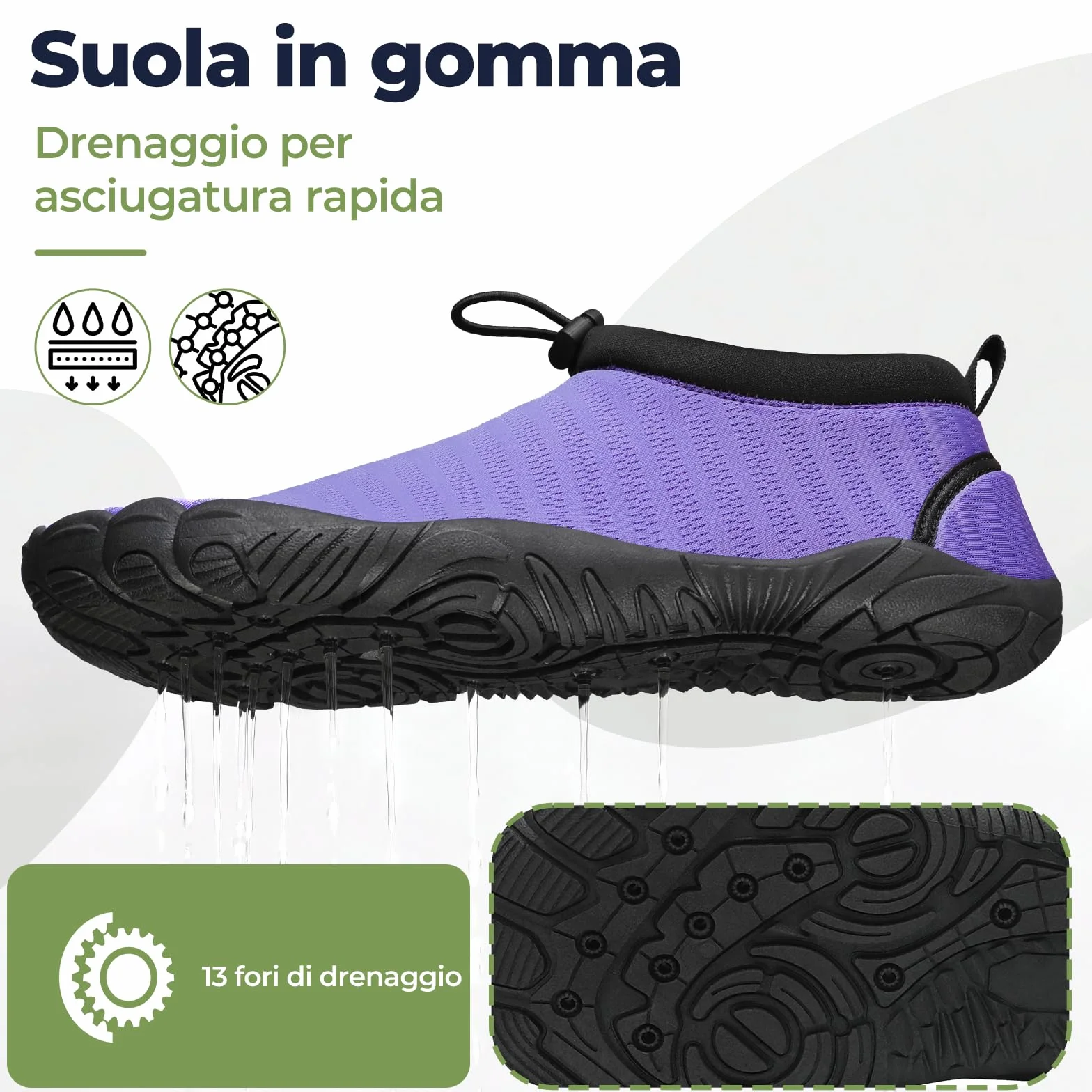 Mishansha Scarpe da Scoglio Asciugatura Rapida 13 Fori di Drenaggio Uomo Donna 36-46