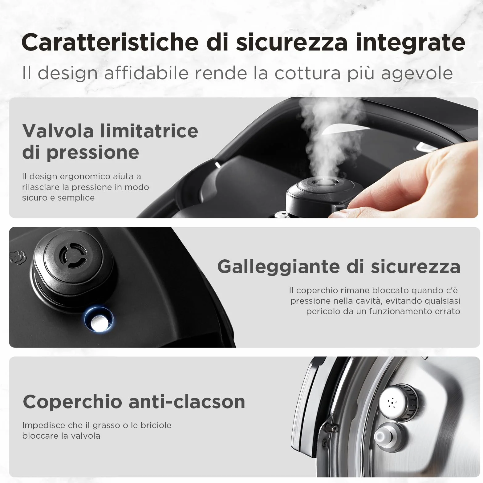 Midea Pentola a pressione elettrica 9 in 1 12 preset multicooker istantaneo antiaderente acciaio inox 8 quarti nero