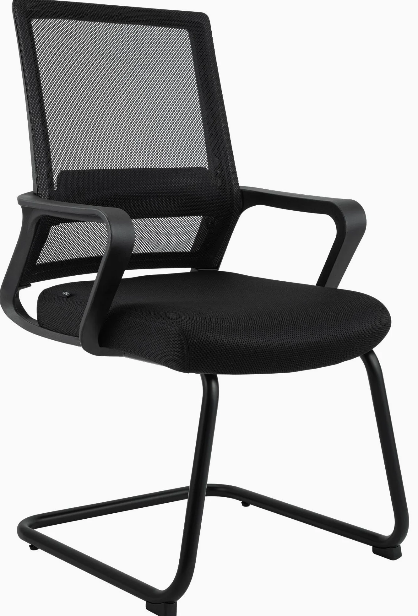CLP Sedia Cantilever con braccioli Hanka, sedia da conferenza moderna con rivestimento in tessuto e schienale in mesh, telaio in metallo Colore:nero