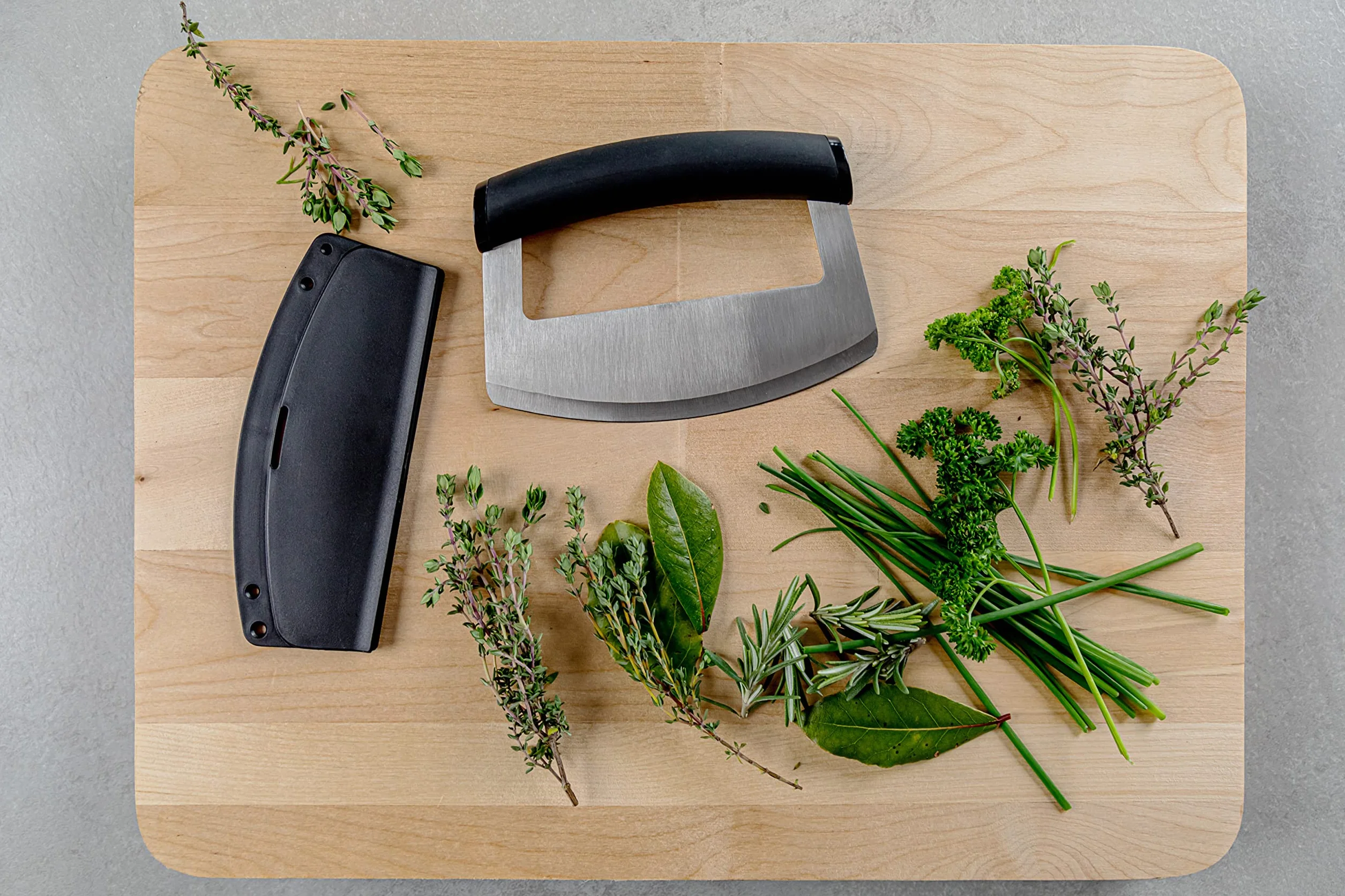 KITCHENAID Coltello Mezzaluna con Lama Curva in Acciaio Inox, 15 cm, Nero, Cardato
