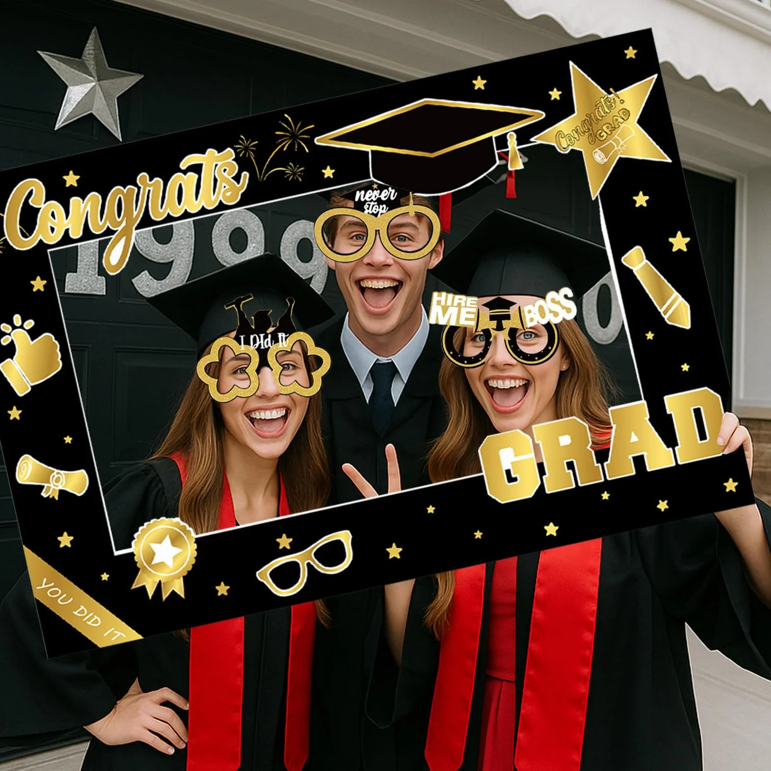YOUYIKE 2026 Decorazione per Feste di Laurea, 13 Decorazione di Laurea 2026, Occhiali da Laureas e Cornice per Foto di Laureas, per Ballo di Fine Anno 2026 Bomboniere