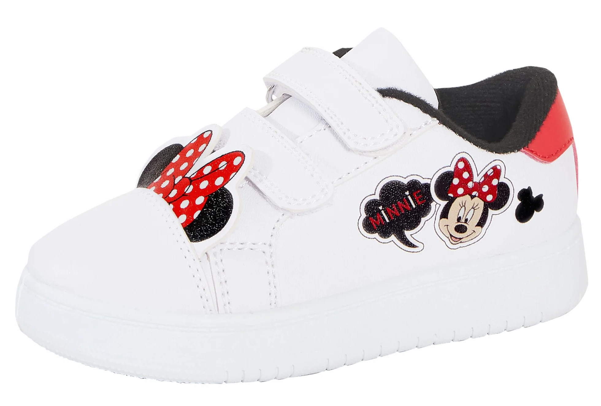 Disney Scarpe da ginnastica bambina Minnie orecchie 3D bianche sportive gancio anello
