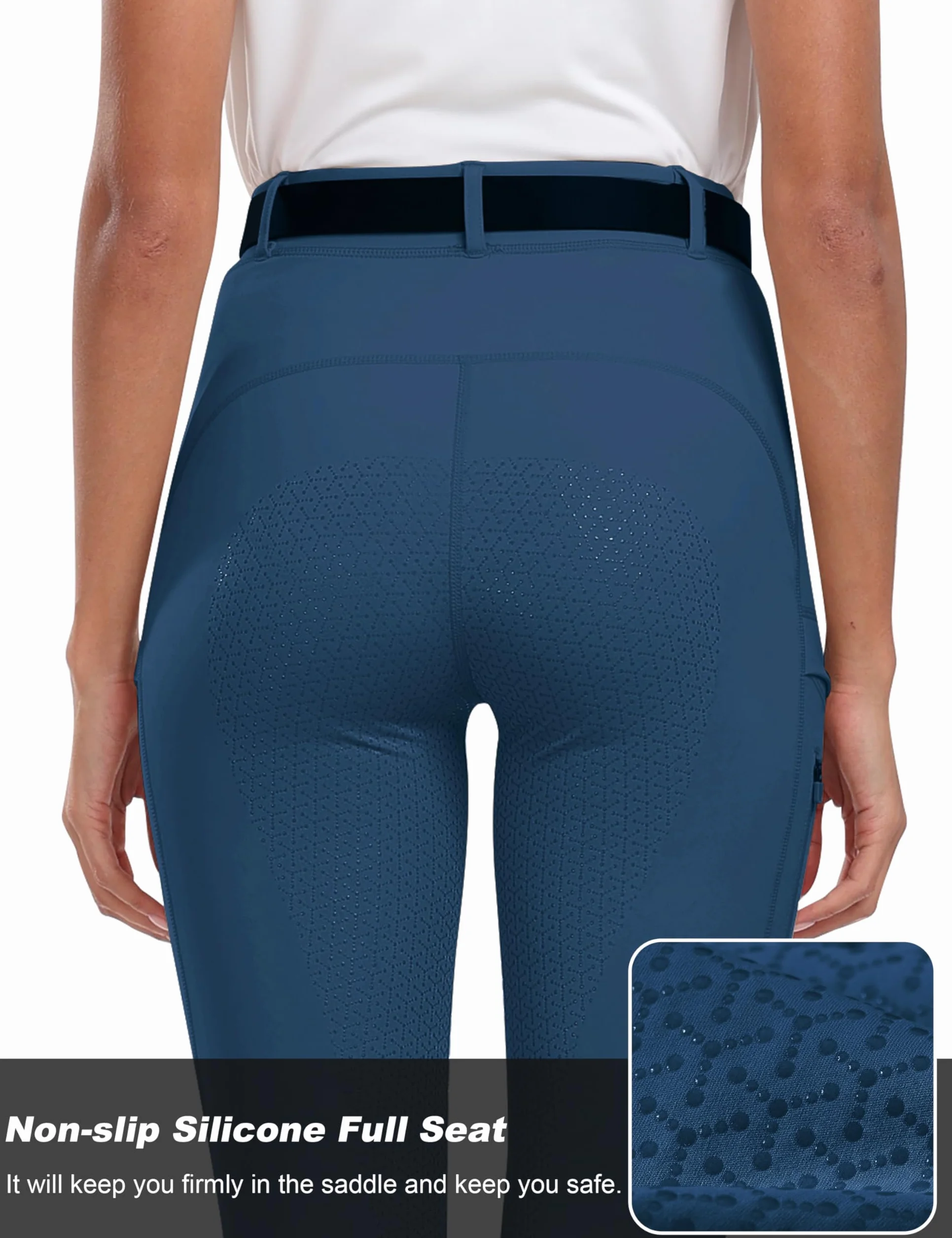 MoFiz Pantaloni Equitazione Donna Leggins Silicone Seduta Intera Estivi